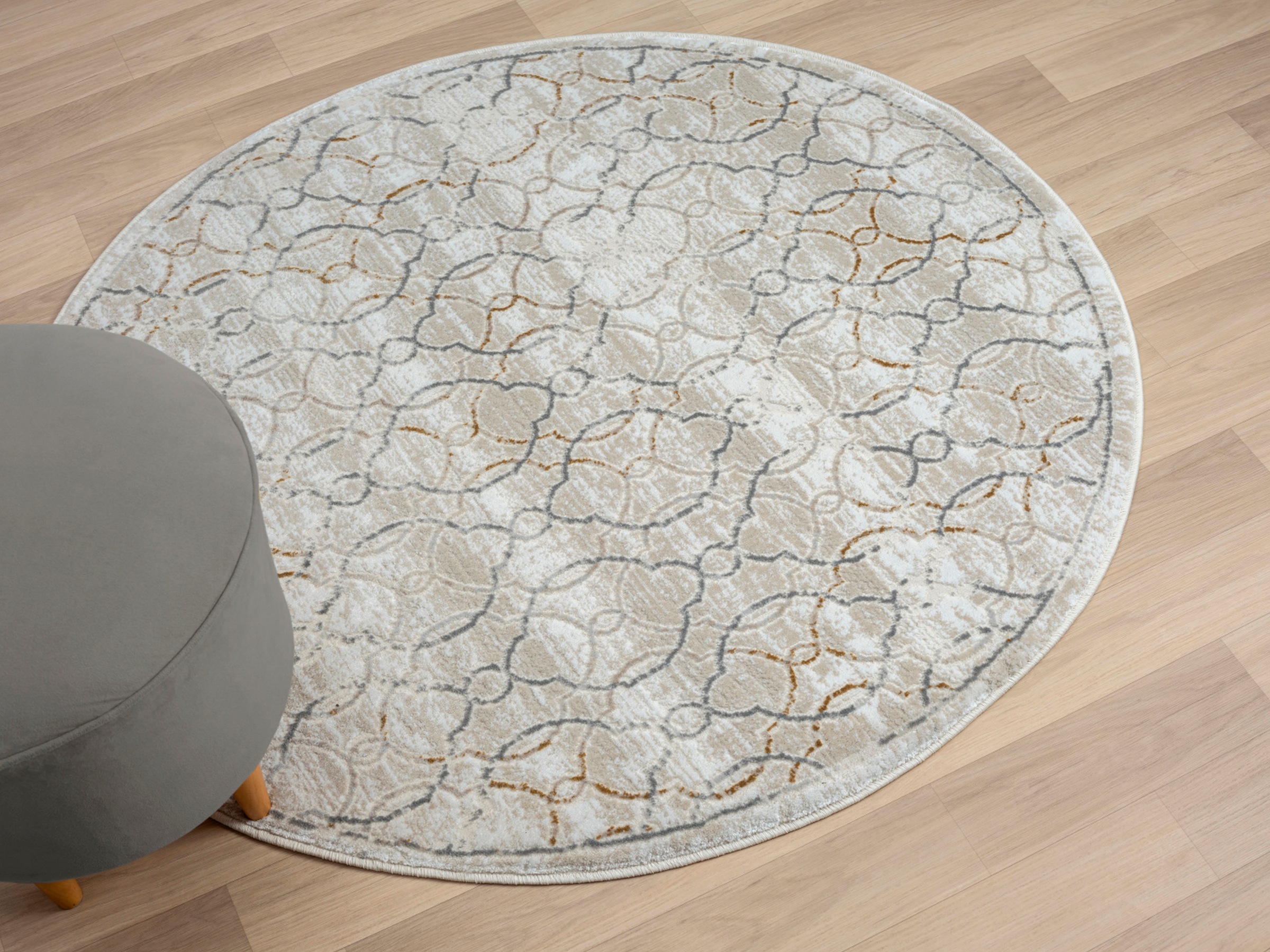 Myflair Möbel & Accessoires Teppich »My Floor Lagerräumung«, rund, 10 mm Höhe, Kurzflor, Retro-Style, besonders weich durch Microfaser