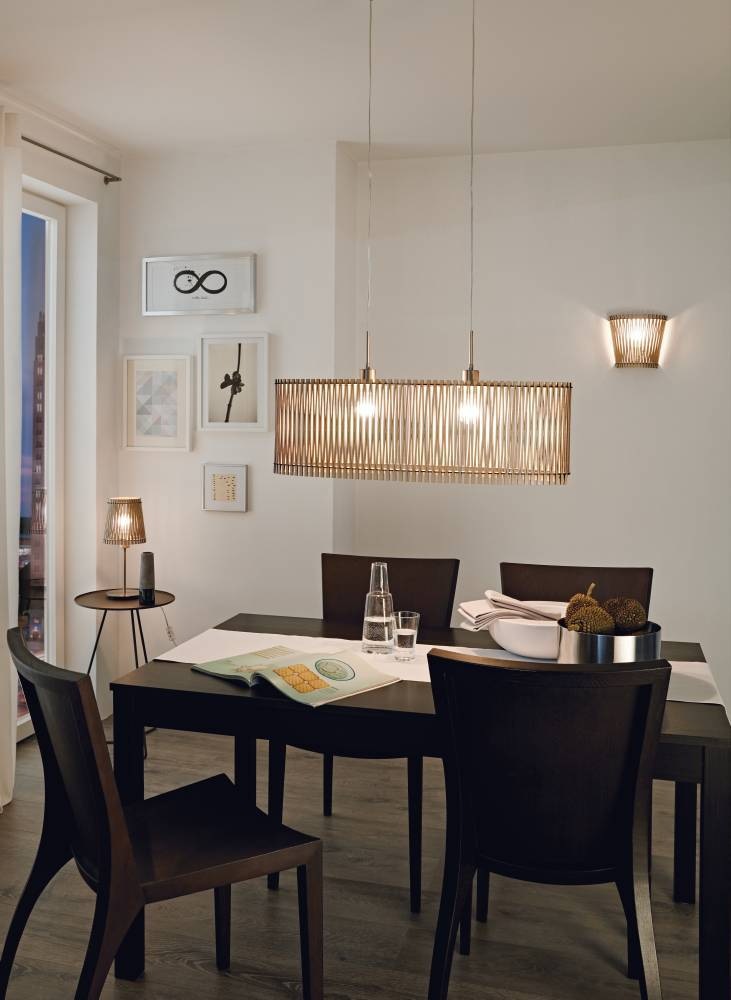 EGLO Hängeleuchte »SENDERO«, 2 flammig, Leuchtmittel E27 | ohne Leuchtmittel, Hängelampe, Stahl in Nickel-Matt, Holz in Ahorn, Natur, E27, 77,5 cm