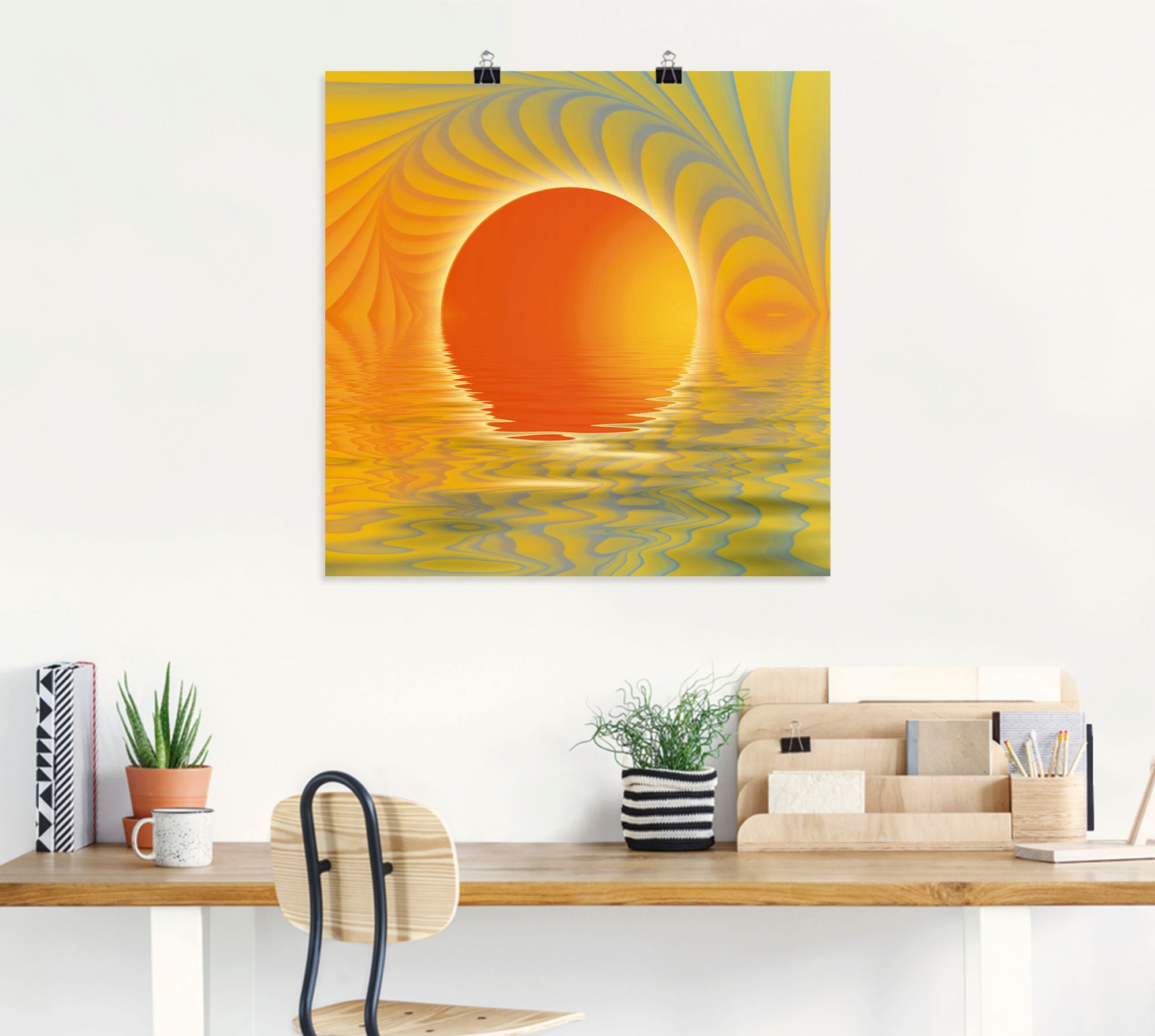 Artland Wandbild »Abstrakter Sonnenuntergang«, Muster, (1 St.), als Leinwandbild, Poster in verschied. Größen