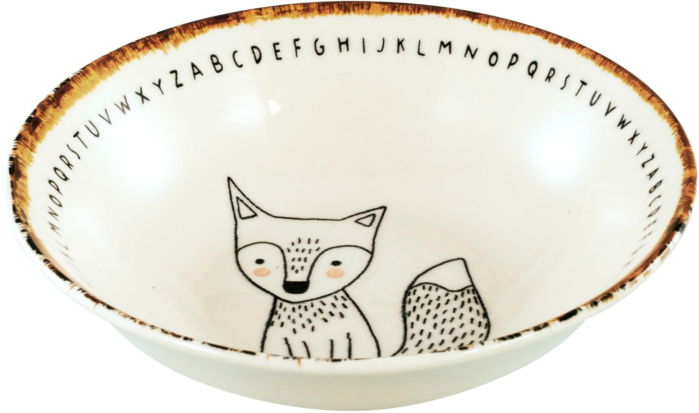 CreaTable Müslischale »Freunde des Waldes, Schale 18,5 cm, 4-tlg.« 4 aus Steinzeug Unregelmäßig gefärbter Rand, Unikat