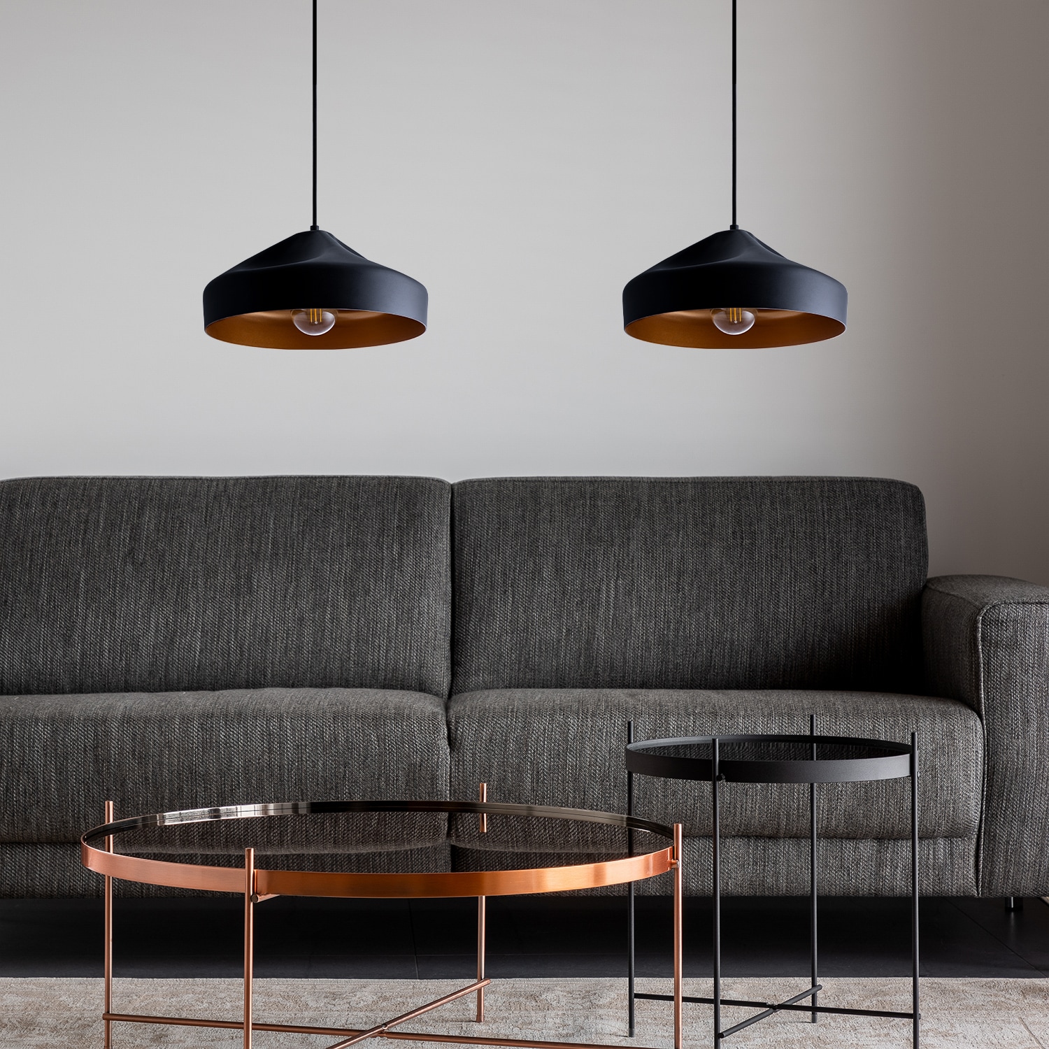 Paco Home Pendelleuchte »HURLEY T«, 1 flammig, Leuchtmittel E27 | ohne Leuchtmittel, Hängelampe Esszimmer Küchenlampe Hängend Esstischlampe Innen Gold
