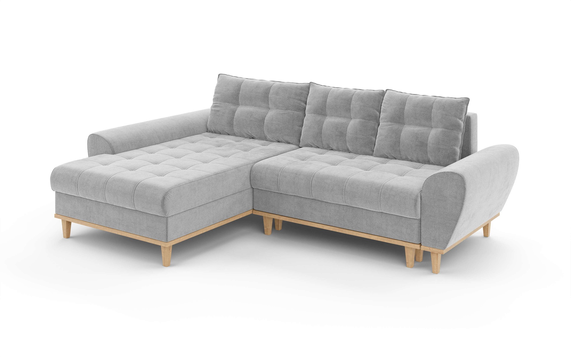 Home affaire Ecksofa »Ahrdorf mit Bettfunktion und Bettkasten, Maße: B/H/T 268/86/175 cm« L-Form mit 3 Rückenkissen  und moderne gerundete Armlehnen