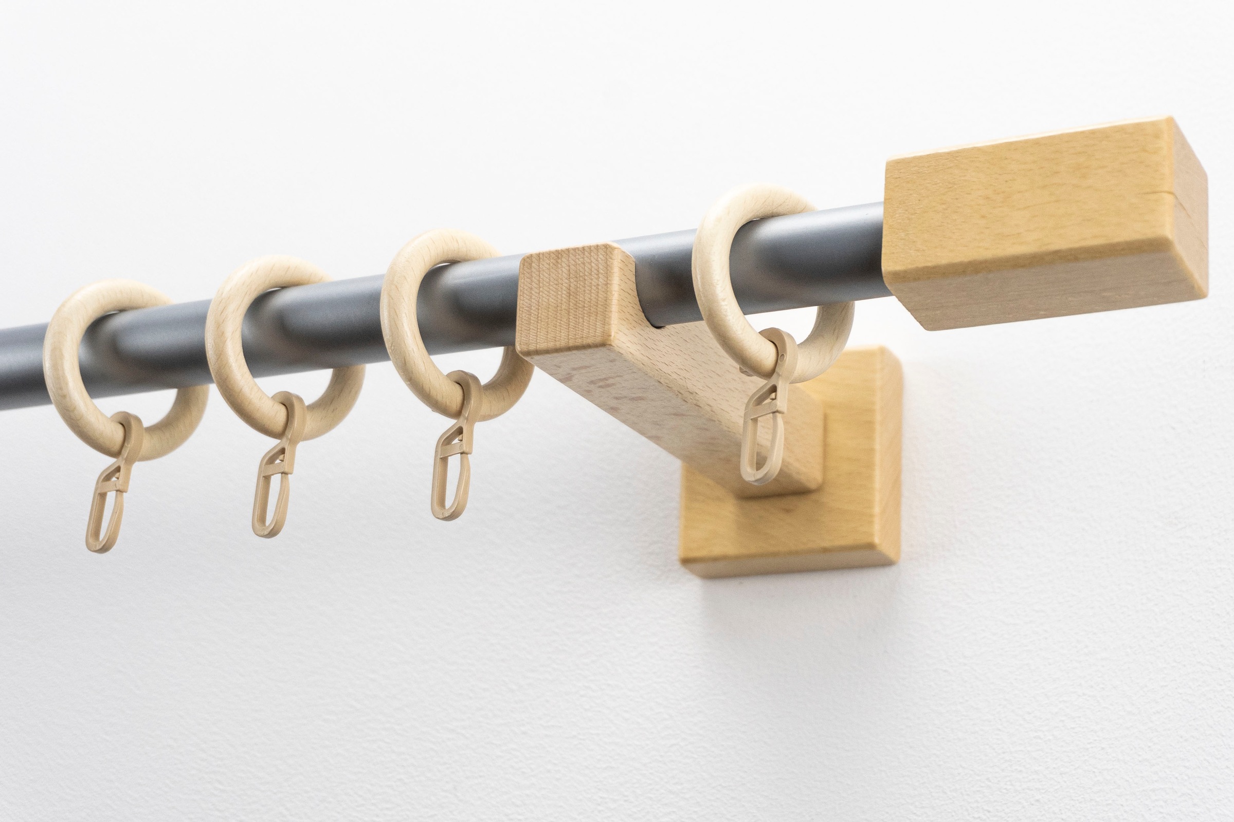 GARESA Gardinenstange »CUBUS« Ø 20 mm 1 läufig-läufig Wunschmaßlänge Vorhanggarnitur, verlängerbar, Endknopf eckig, mit Ringe