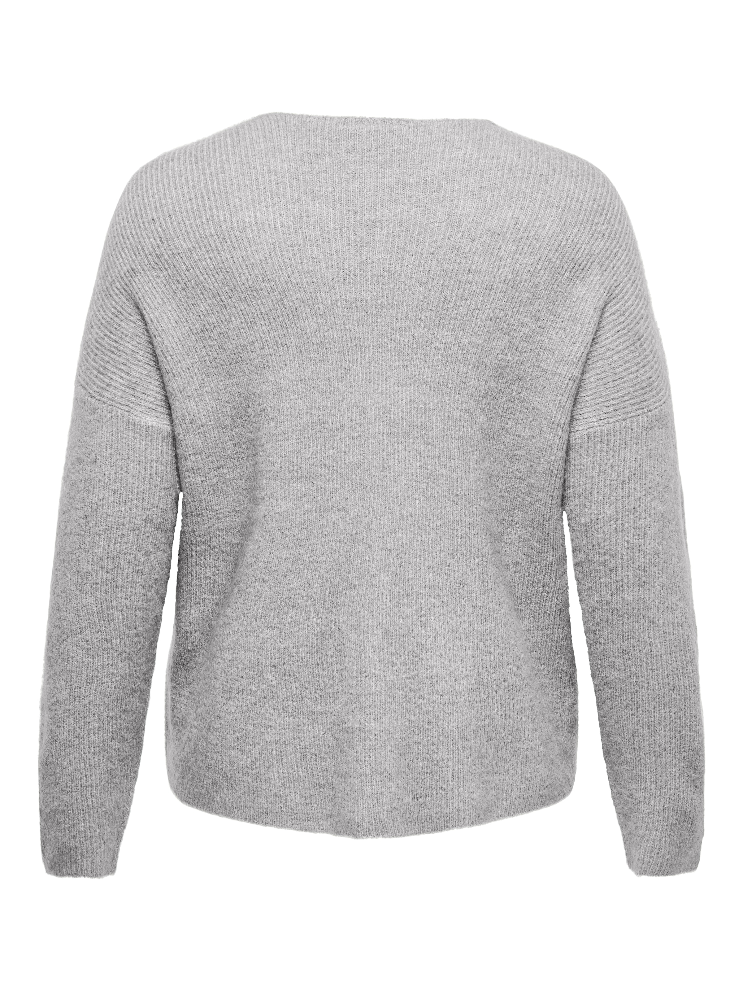 ONLY CARMAKOMA Strickpullover »CARCAMILLA V-NECK L/S PULLOVER KNT NOOS« Materialmix