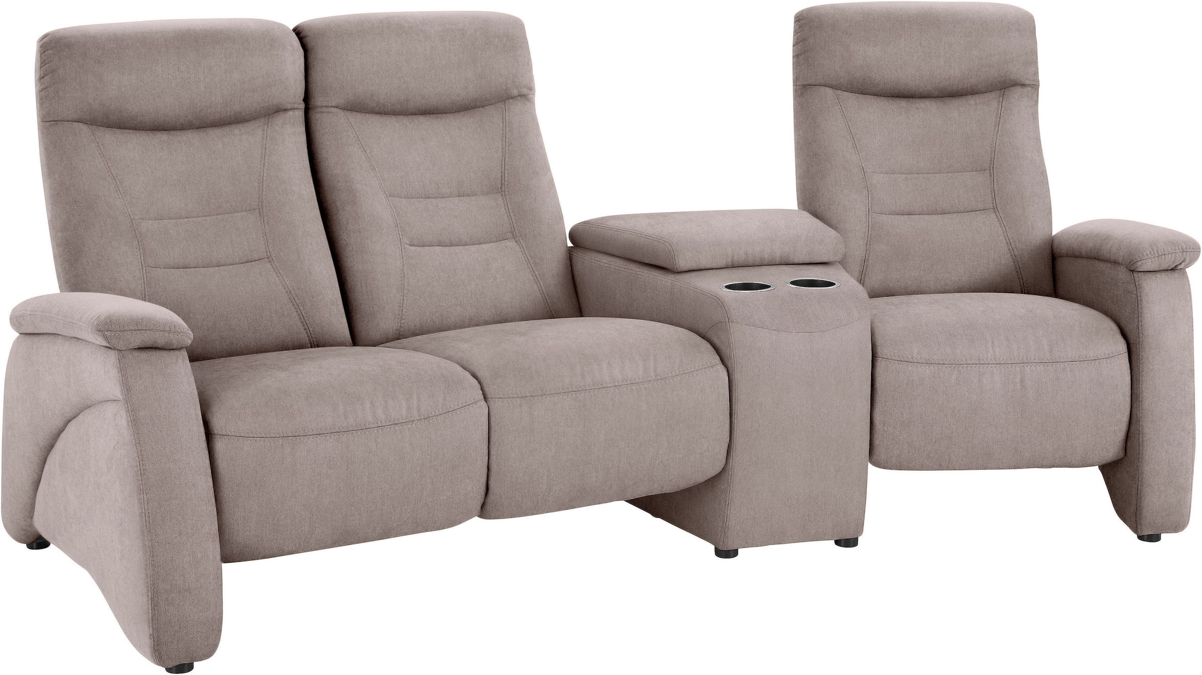 exxpo - sofa fashion 3-Sitzer »Ascoli, Kinosofa mit hohem Sitzkomfort, bequeme Armlehnen«, inkl. Relaxfunktion, Ablage und Staufach, hohe Rückenlehne
