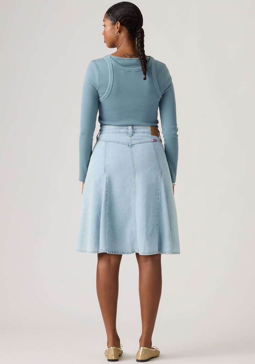 Levi's® Jeansrock »GODET KNEE LENGTH SKIRT« Midirock mit Falten
