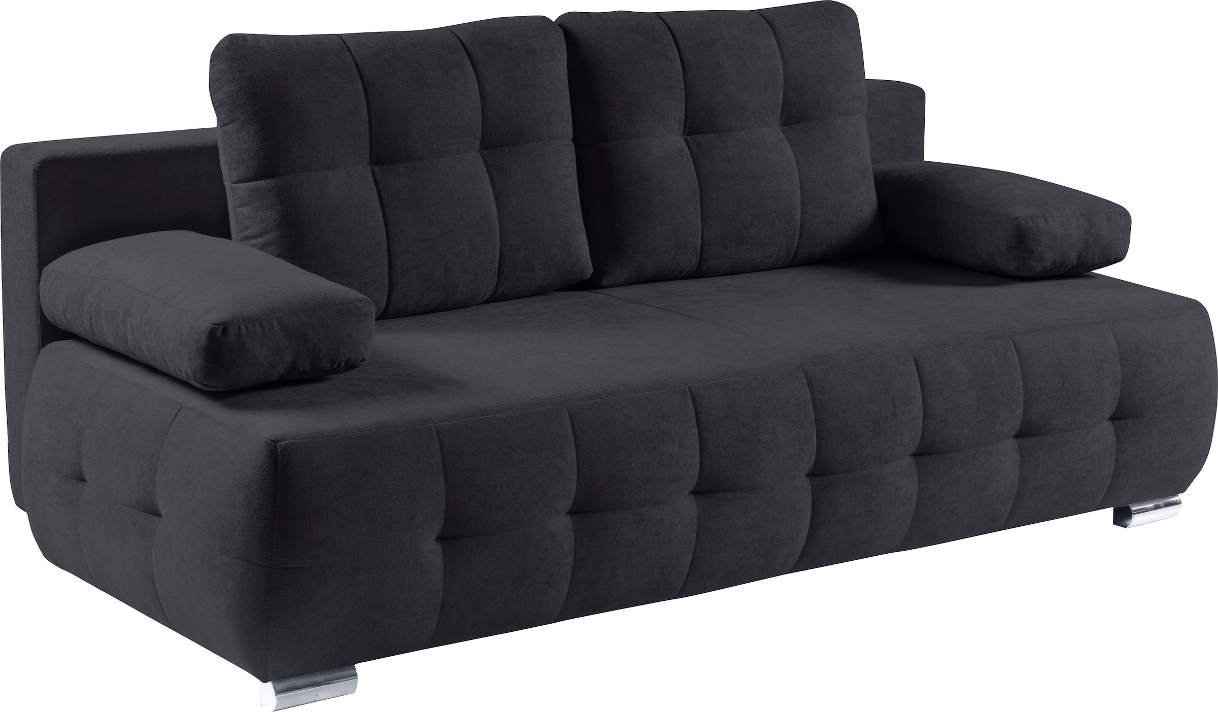 WERK2 Schlafsofa »Indigo 205 cm breit Bettsofa mit Bettkasten« Luxus-Microfaser weich, Schlaffunktion, Bettkasten