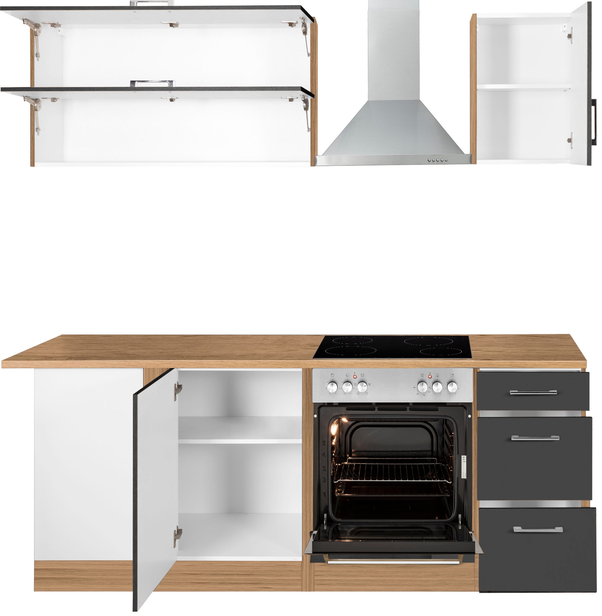 KOCHSTATION Winkelküche »KS-Colmar«, ohne E-Geräte, Stellbreite 210/210 cm