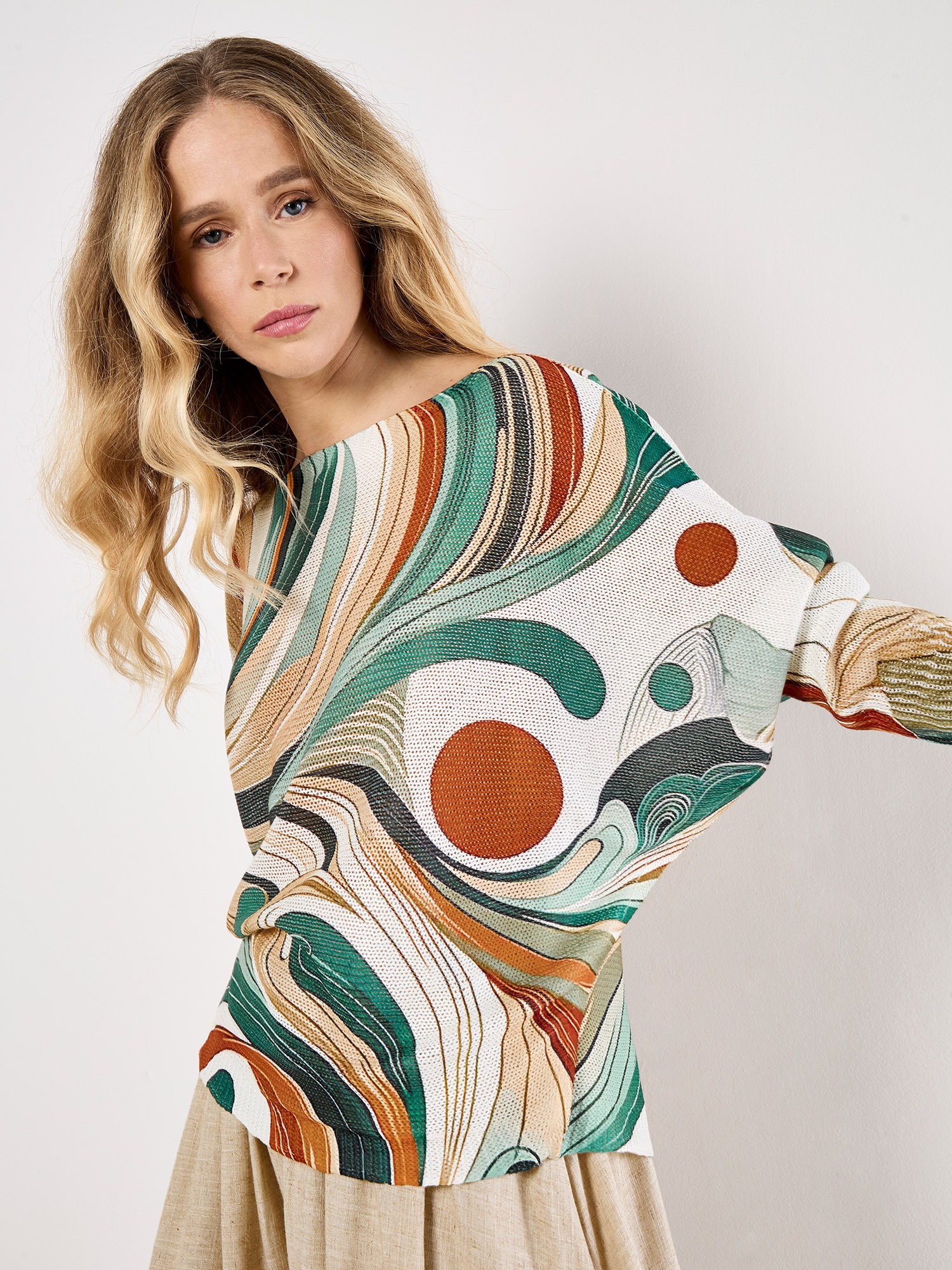 Apricot Druckbluse »Bluse« mit Fledermausärmeln