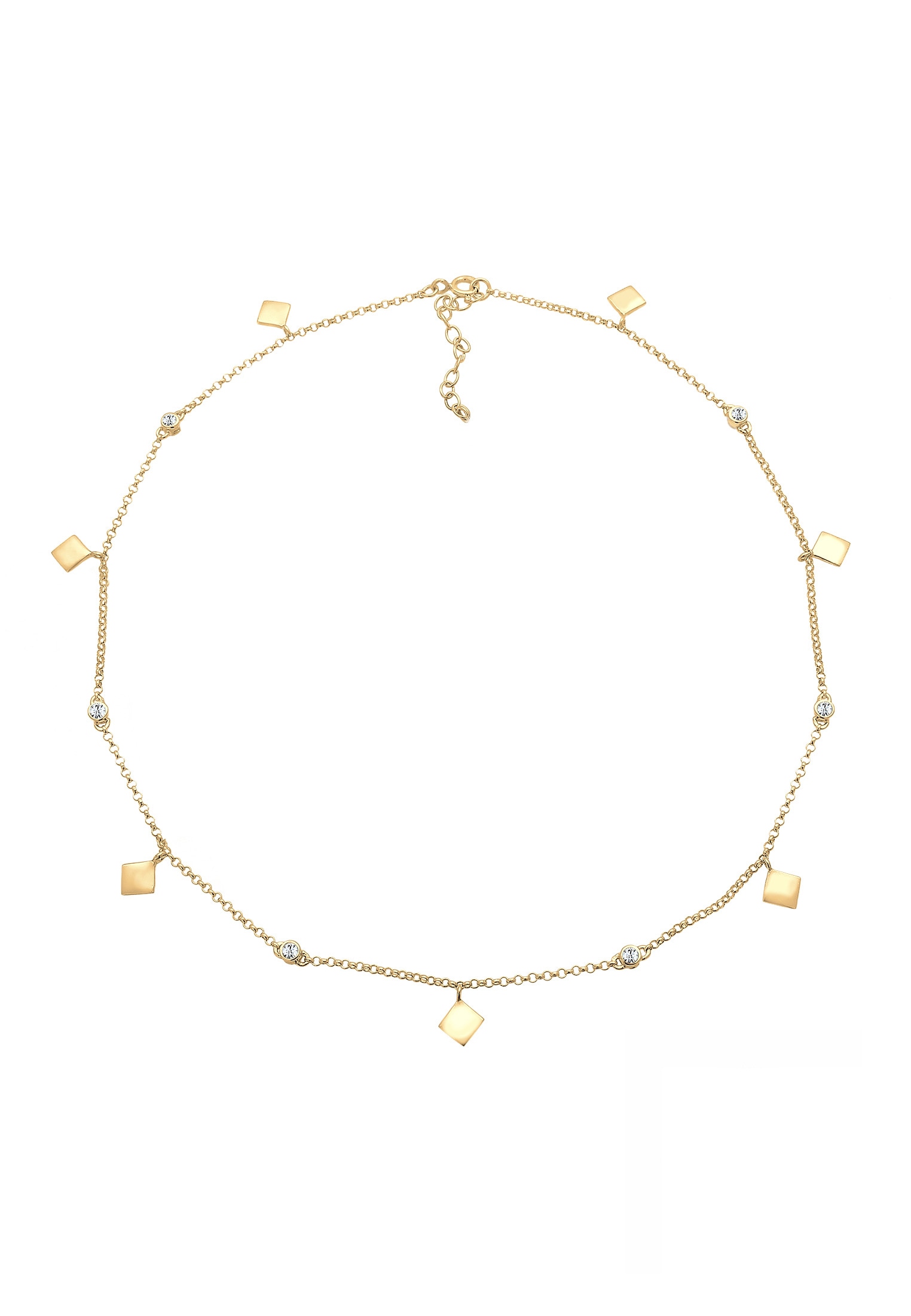 Elli Choker »Halskette Choker Glas Kristalle Weiß 925 Sterling Silber«