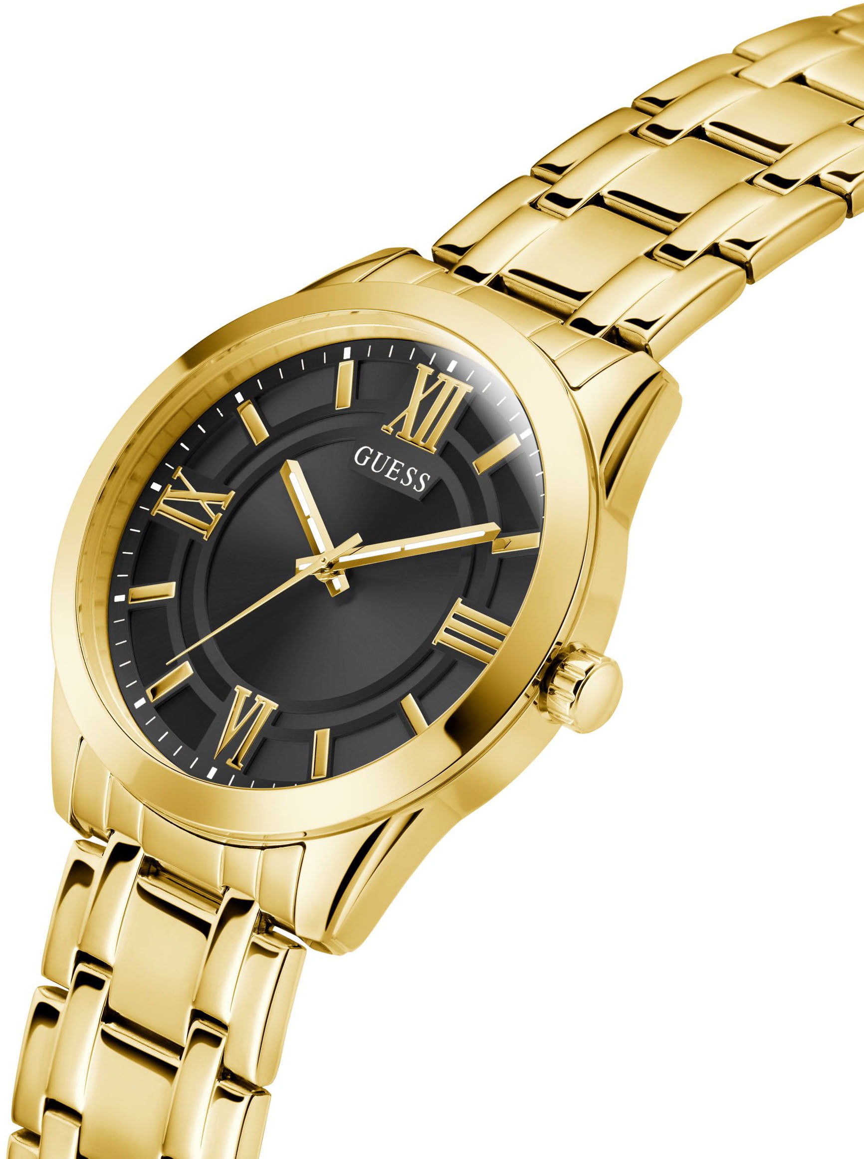 Guess Quarzuhr »ELLIOT« Armbanduhr, Herrenuhr, Edelstahlarmband