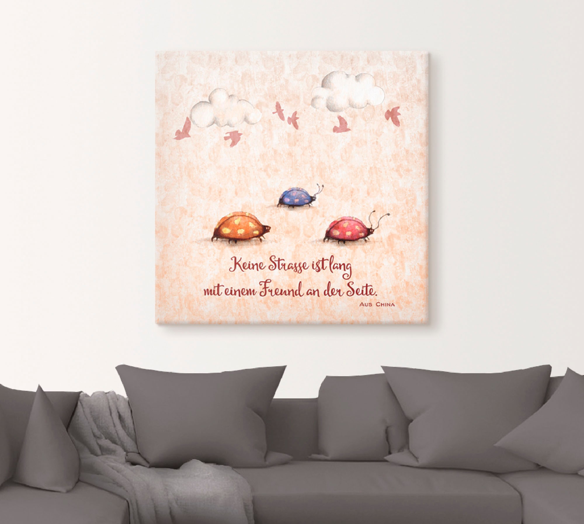 Artland Wandbild »Lebensweisheit Freunde«, Tiere, (1 St.), als Alubild, Outdoorbild, Leinwandbild, Poster, Wandaufkleber