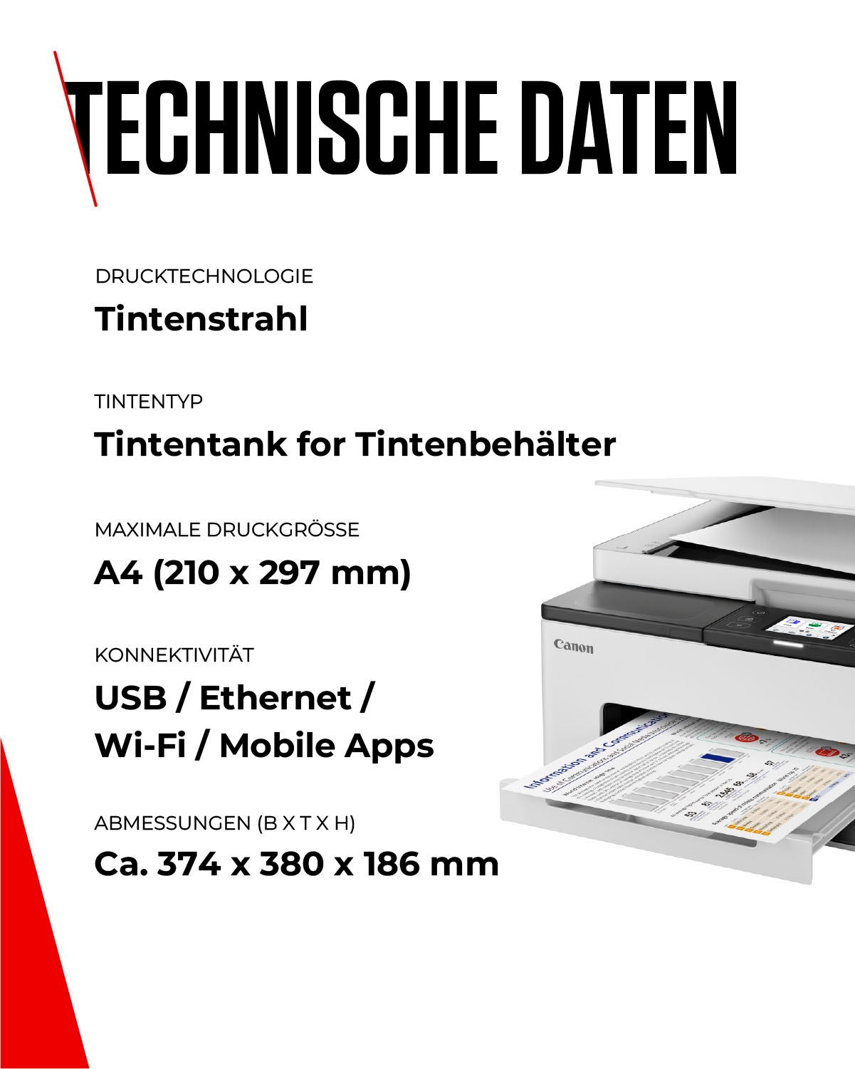 Canon Multifunktionsdrucker »MAXIFY GX1050« 3in1 Tintenstrahl-Multifunktionsgerät mit extrem niedrigen Druckkosten