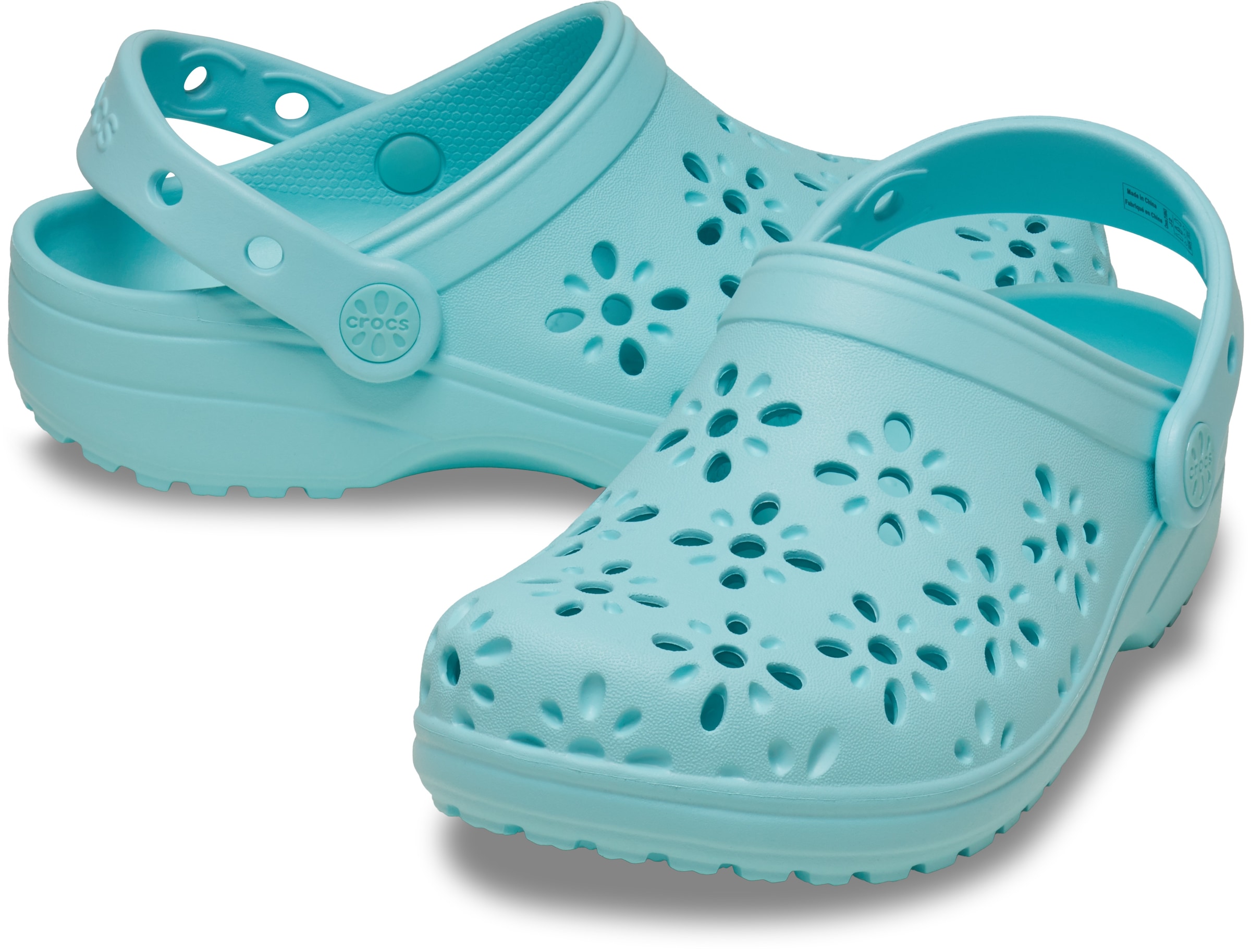 Crocs Clog »Classic Floral Cut Out Clog«  Sommerschuh, Sandale, Strandschuh mit schwenkbarem Fersenriemen