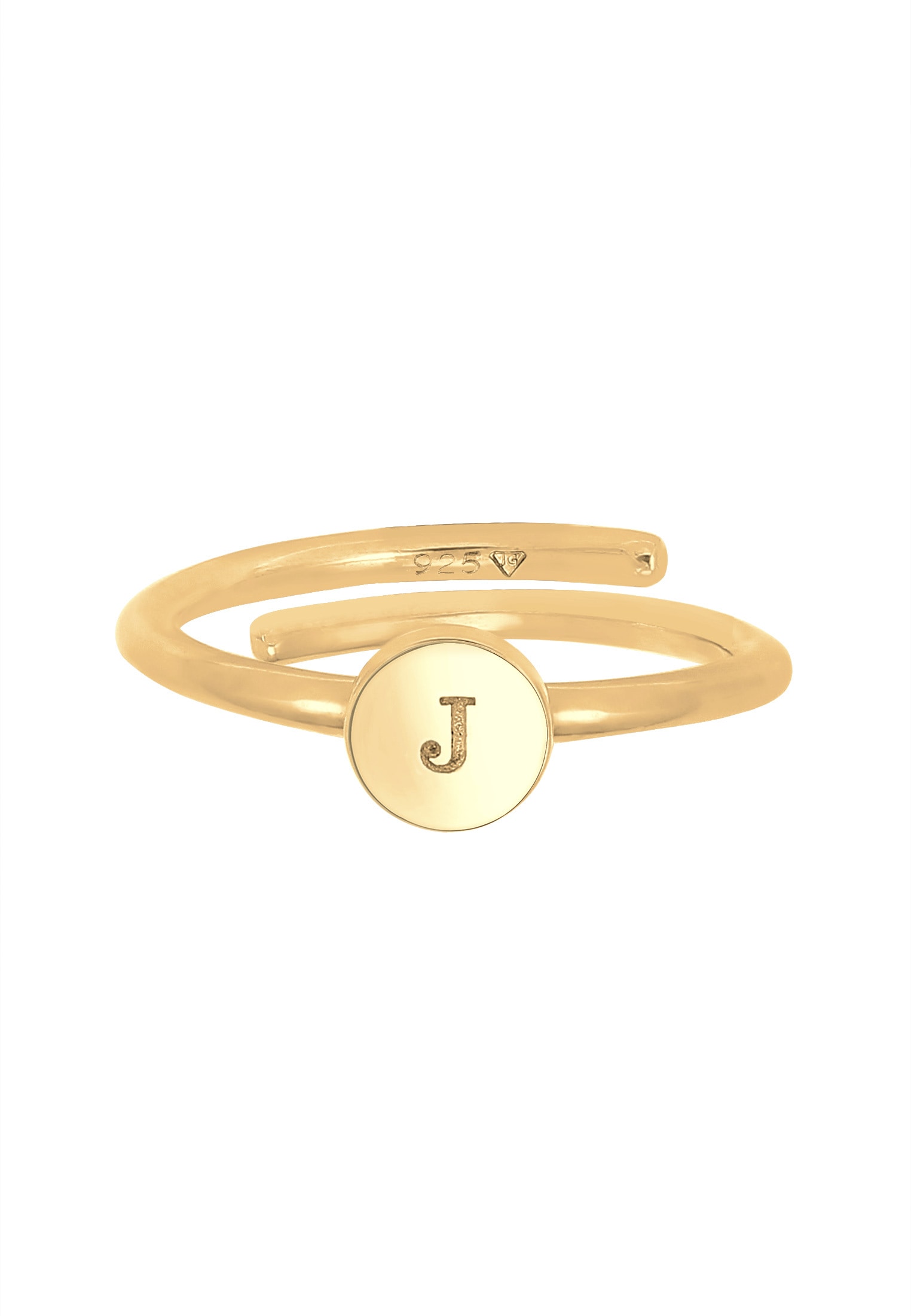 Elli Silberring »Ring Verstellbar Initiale Kreis 925 Sterling Silber«