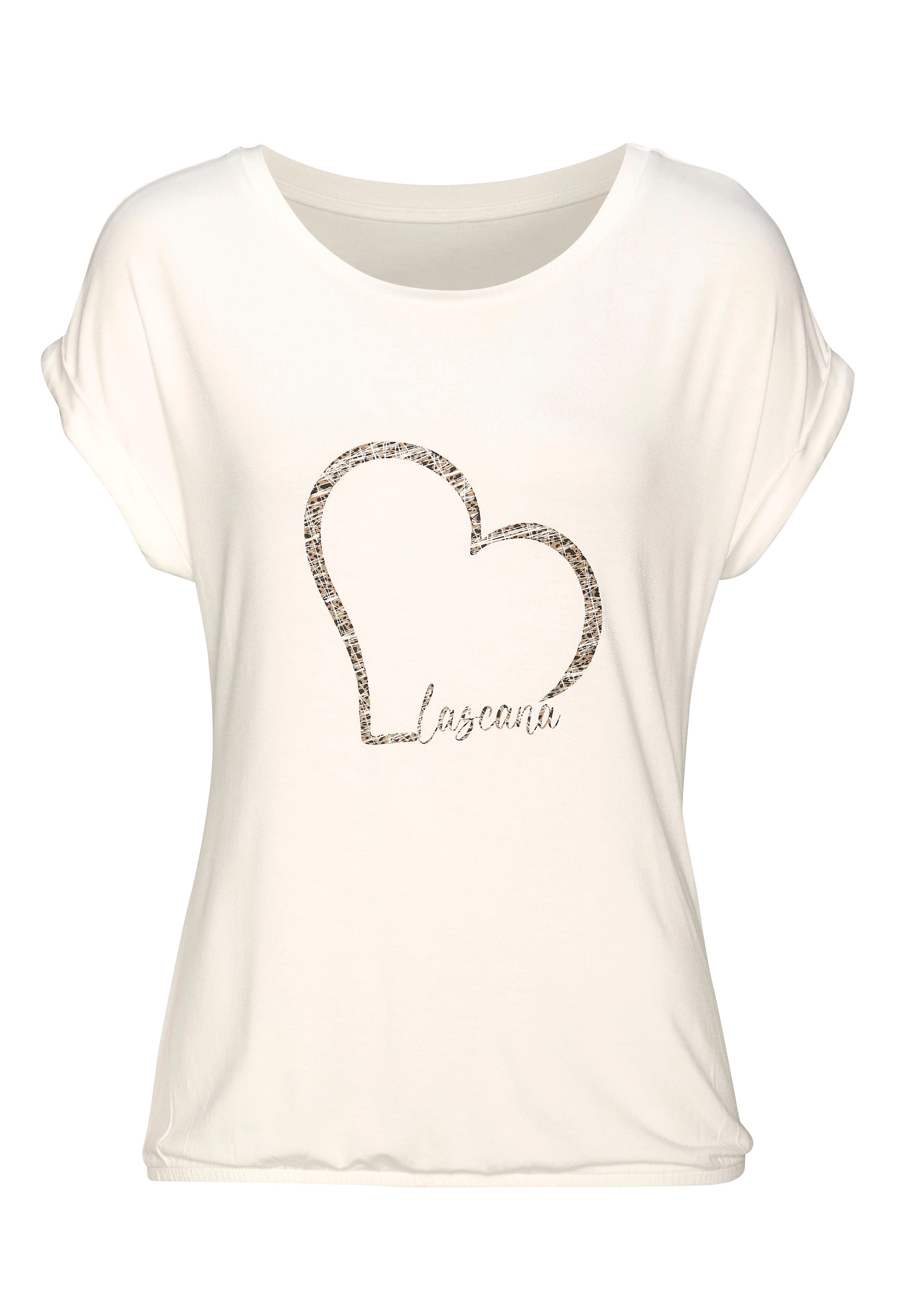 LASCANA T-Shirt, mit Logo-Print