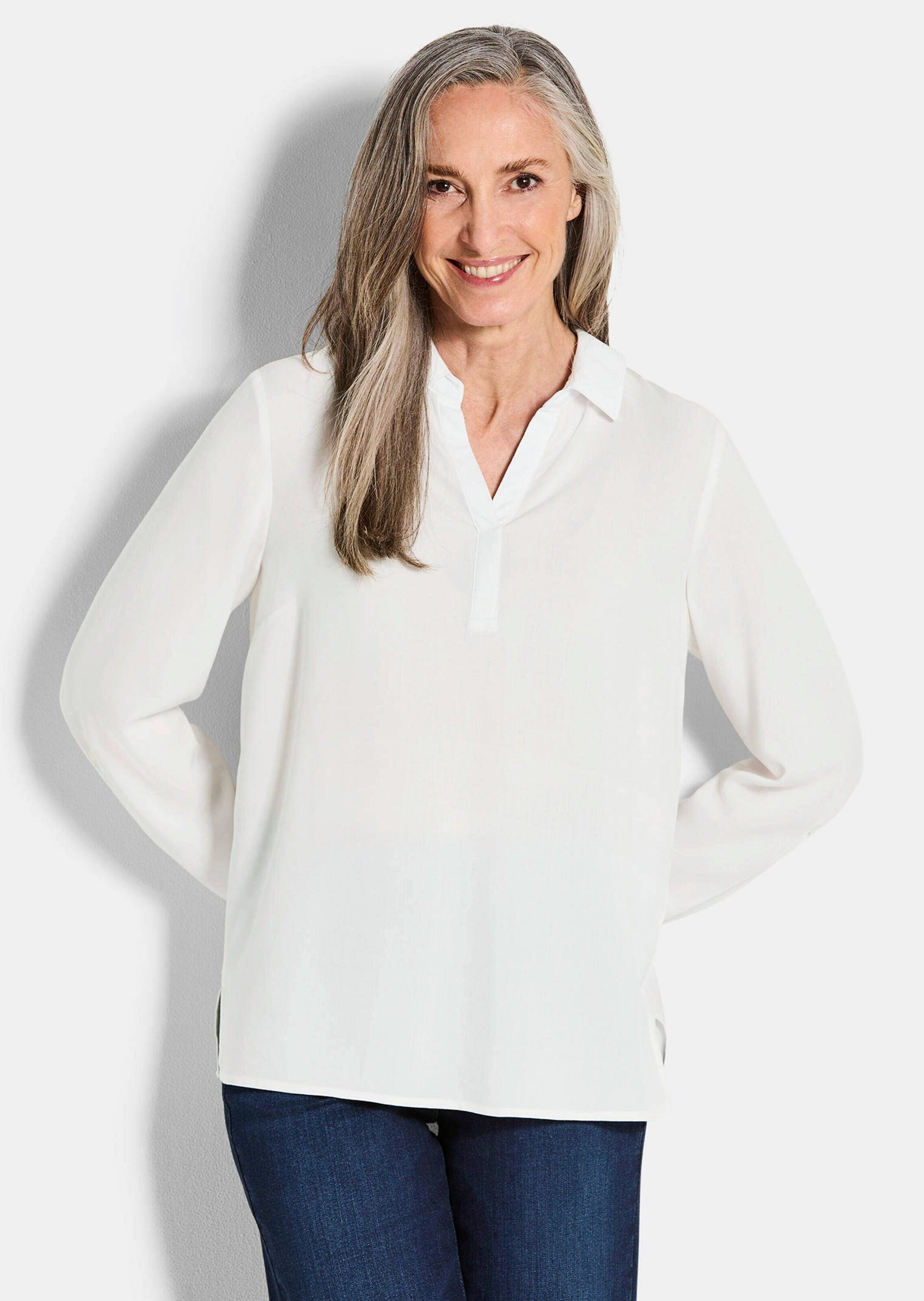 GOLDNER Klassische Bluse »Kurzgröße Schlupfbluse aus reiner Viskose«
