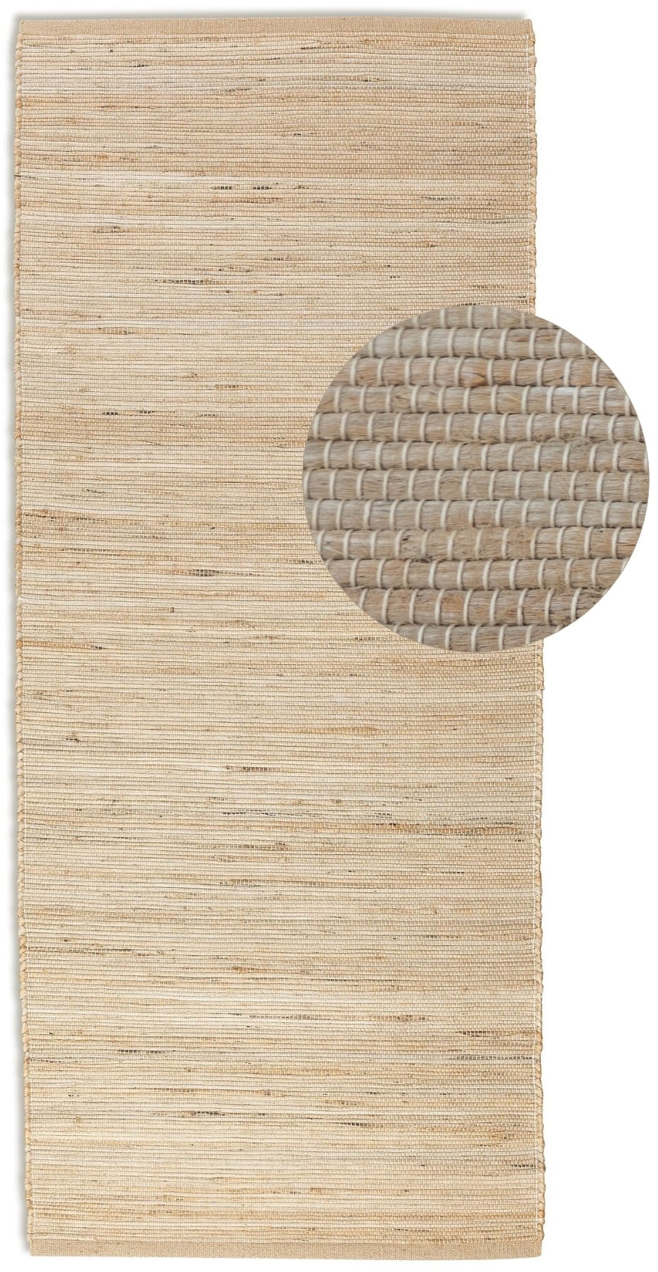HANSE Home Teppich »Dhaka Juteteppich«, rechteckig, 5 mm Höhe, Läufer, handgewebt, Jute, Wolle, Natur, Wohnzimmer, Flur, Klassisch