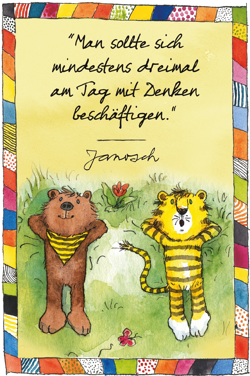 LuckyLinde Wanddekoobjekt »Der kleine Bär und der kleine Tiger - JANOSCH Zitat«, (1 St.), Exklusive JANOSCH Kindermotive, Stahlschild