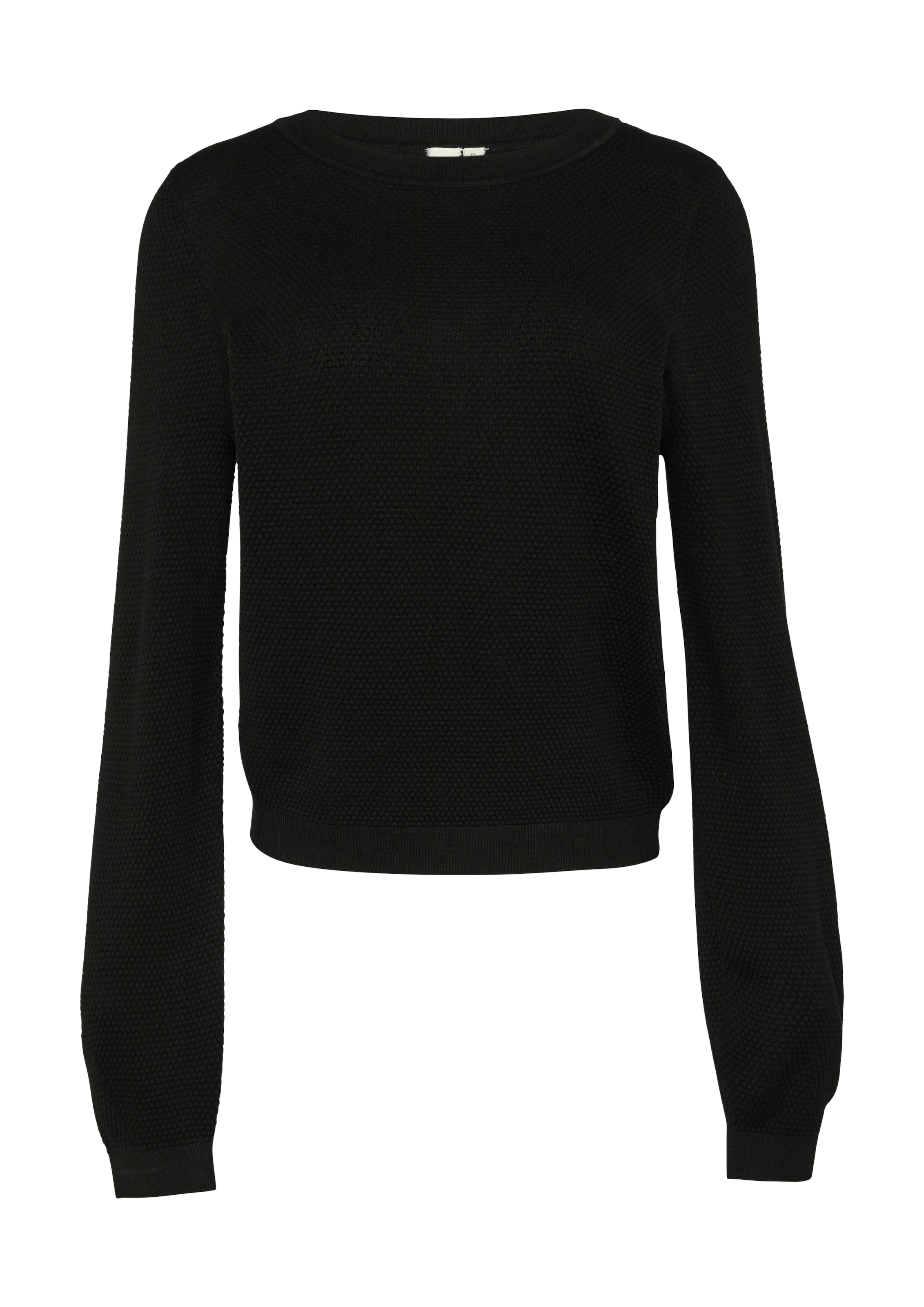 QS Rundhalspullover in Strick-Optik