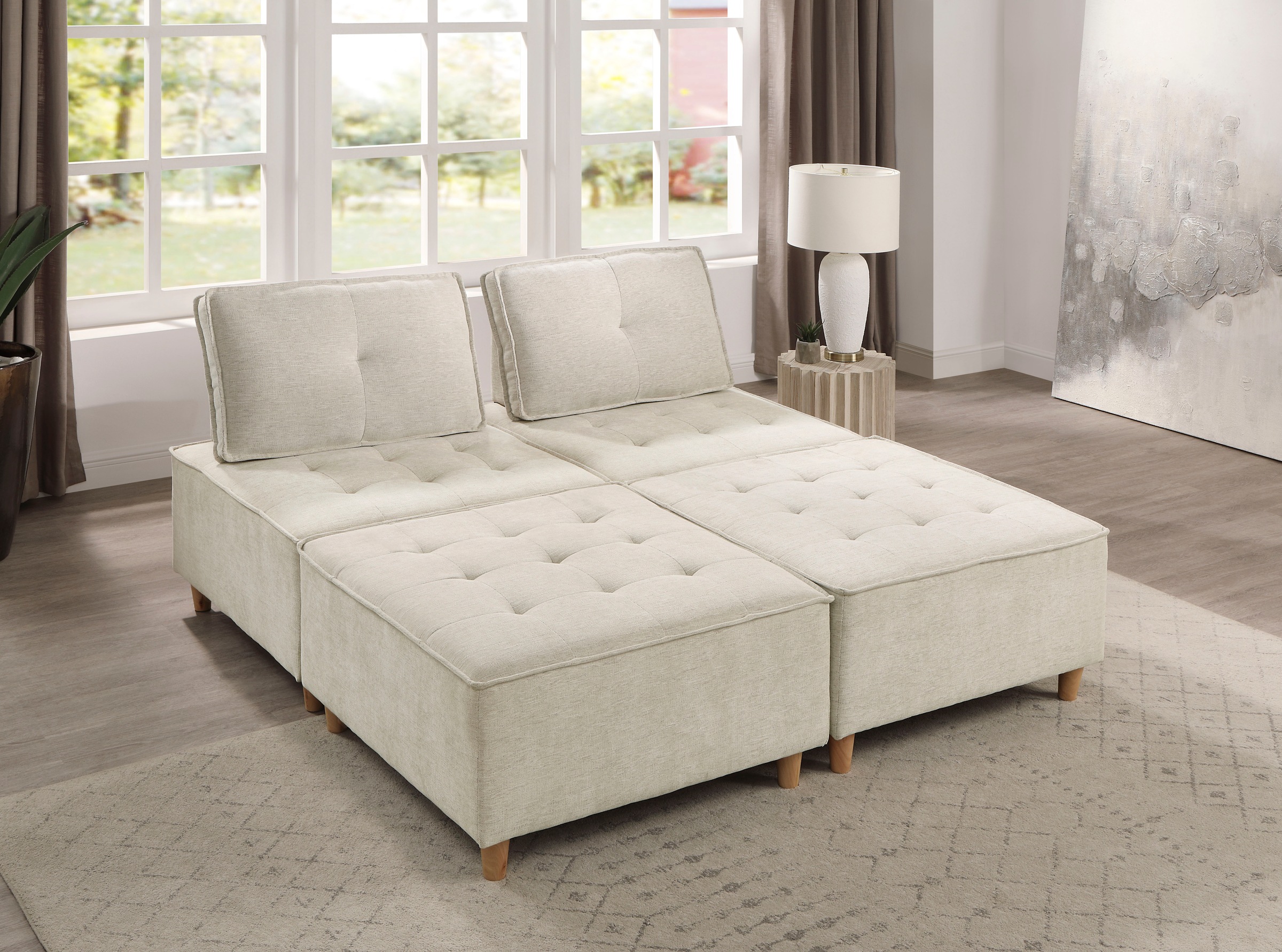 RAUM.ID Hocker »Flexid«, (1 St.), modular erweiterbar zum Sofa, Chenille-Bezug