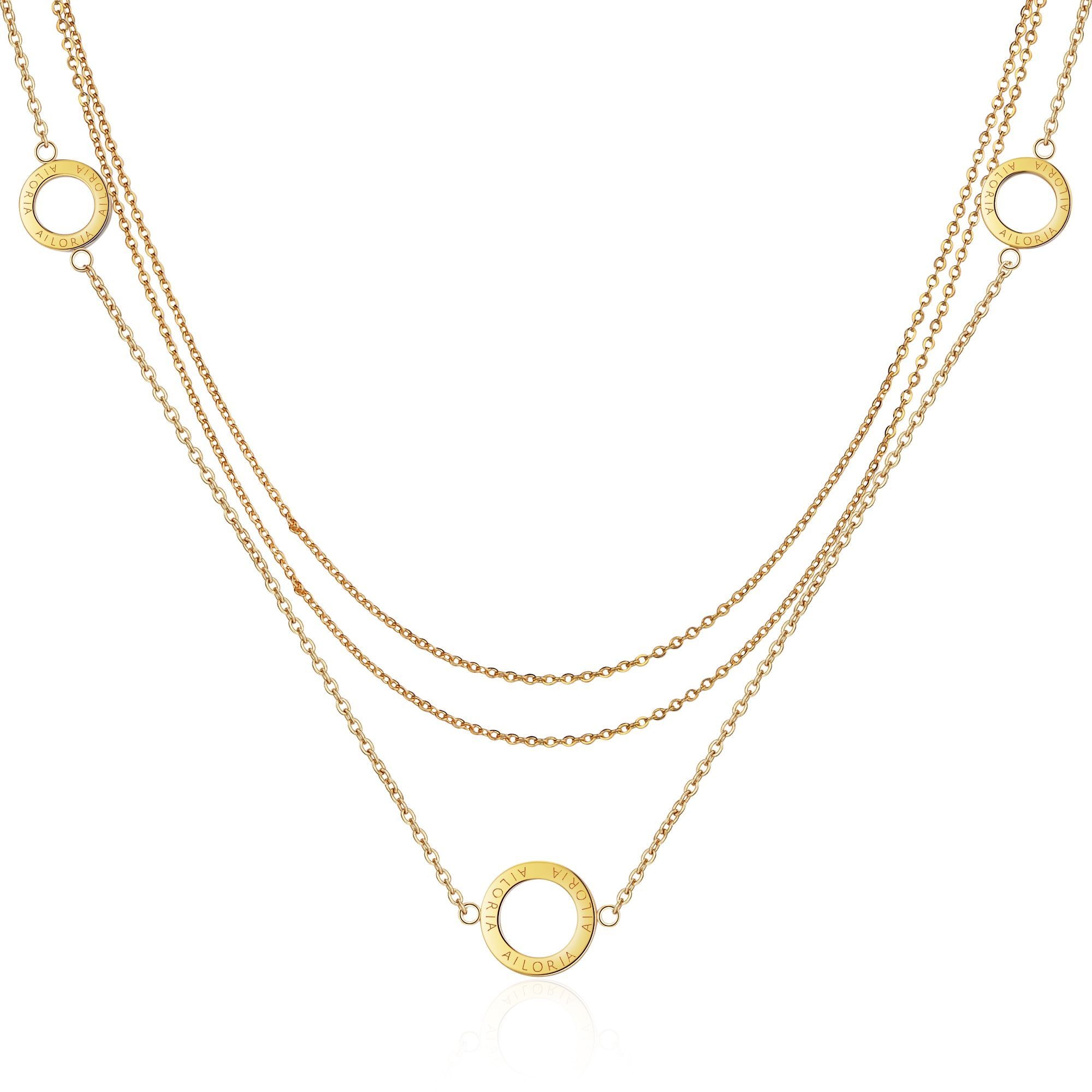 AILORIA Kette mit Anhänger »ANNABELLE Halskette Gold«, Hochglanz-Finish