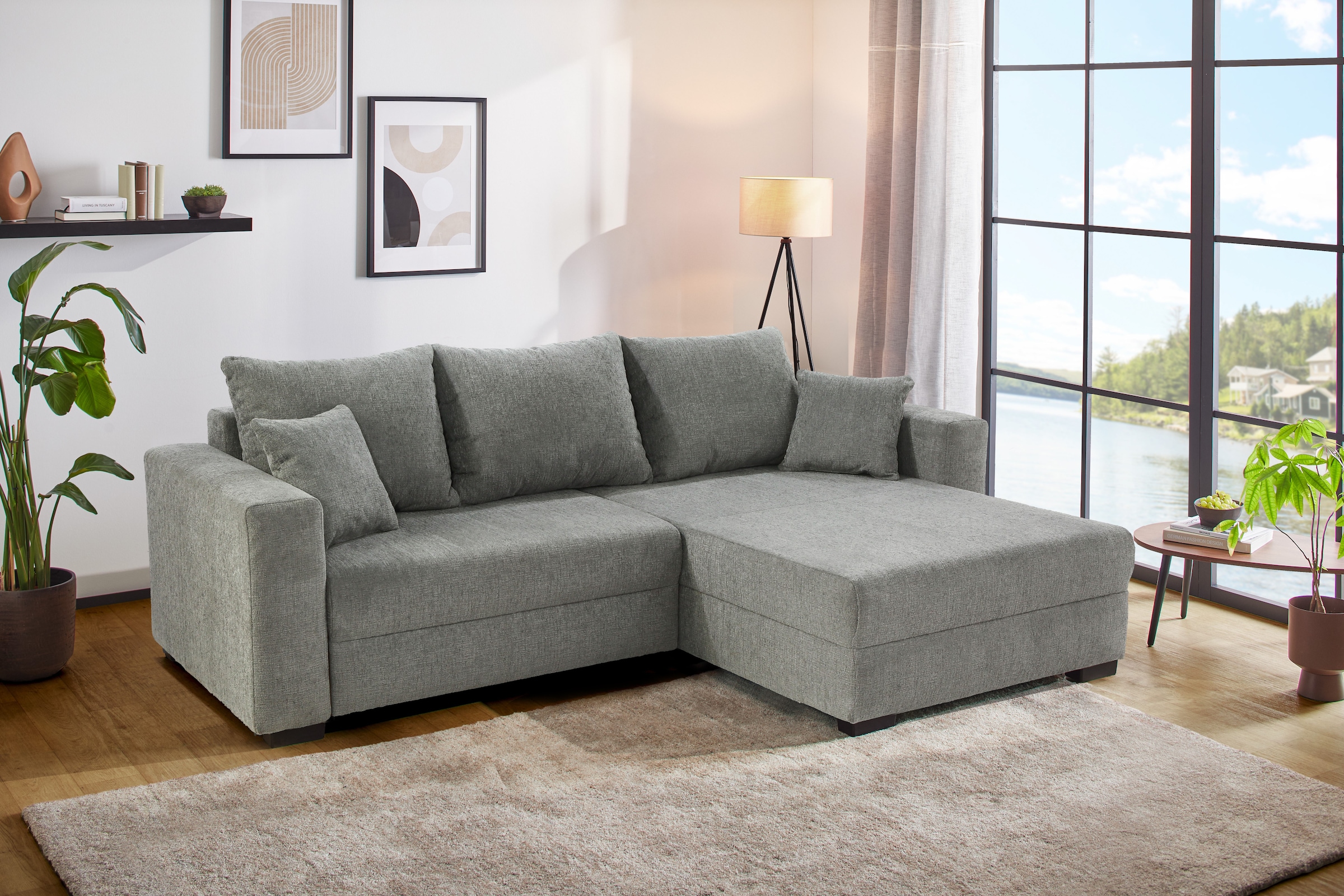 Jockenhöfer Gruppe Ecksofa »Saalbach, L-Form, Breite 261cm«, inkl. Bettfunktion & Bettkasten, Ottomane links/rechts montierbar
