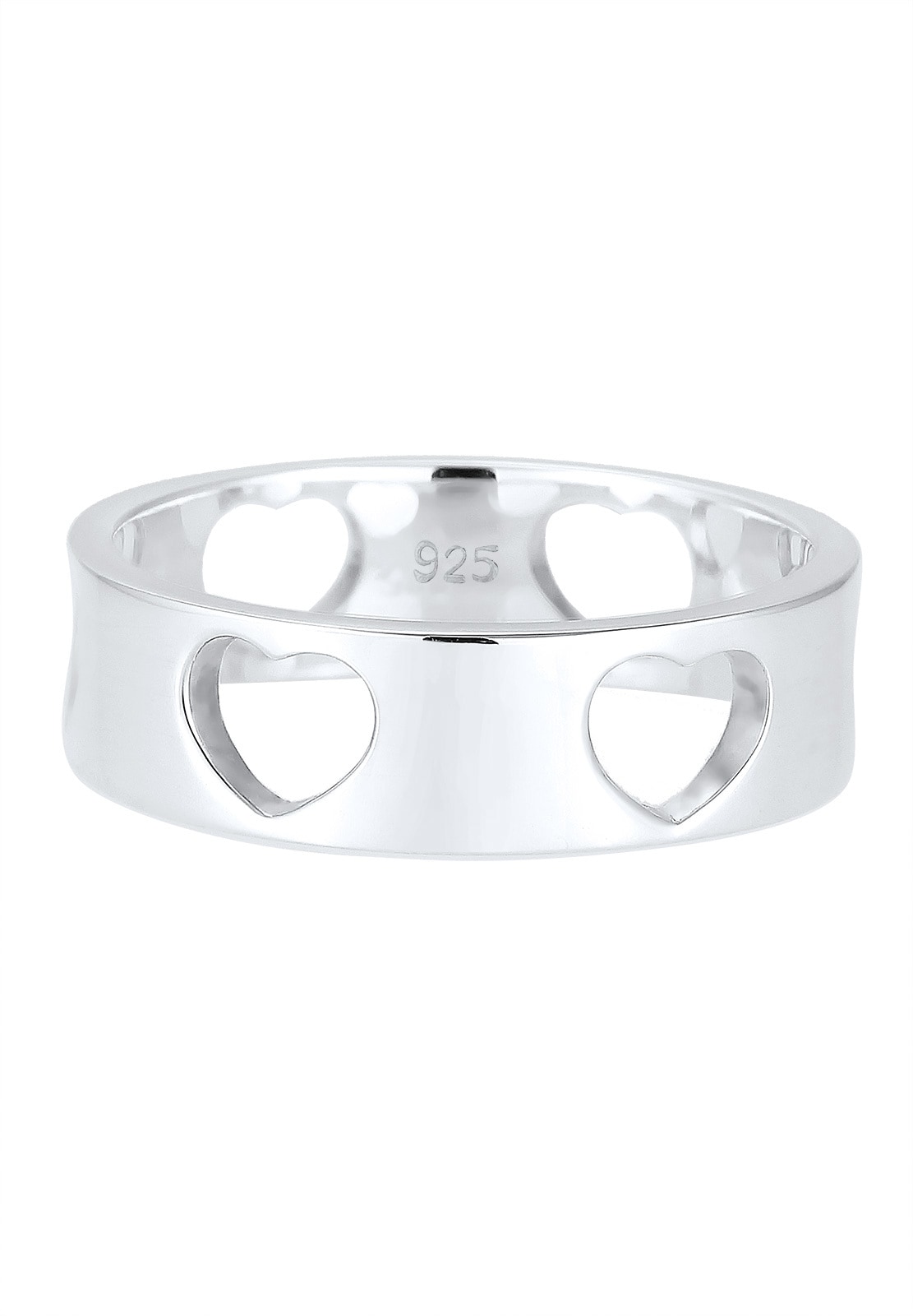 Elli Silberring »Ring Herz Liebe Cut Out Bandring 925 Silber Loreena«