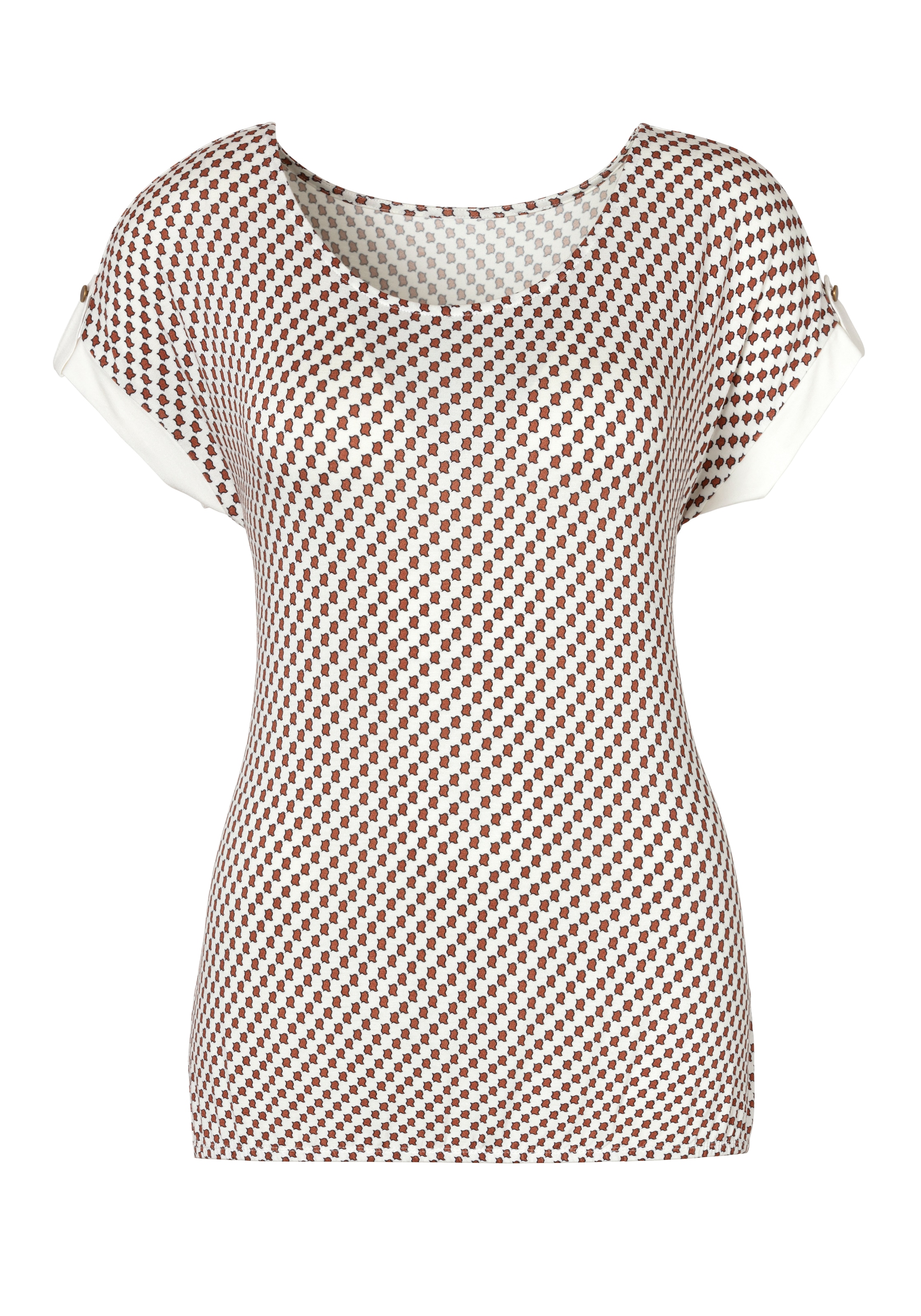 Vivance Kurzarmshirt »mit dekorativem Ärmelsaum«, aus weichem Viskose-Stretch