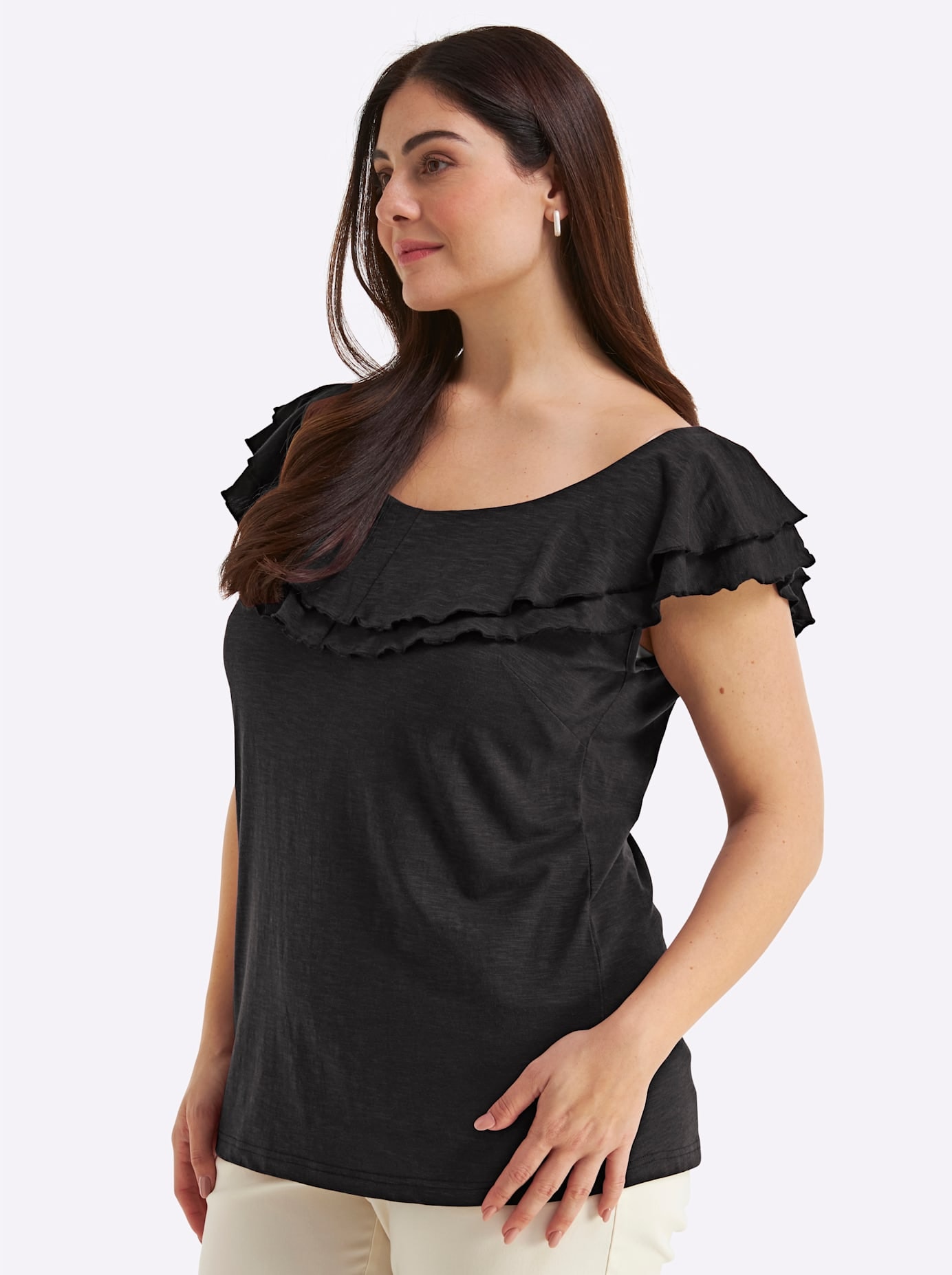 Sheego T-Shirt »Halbarmshirt« 1