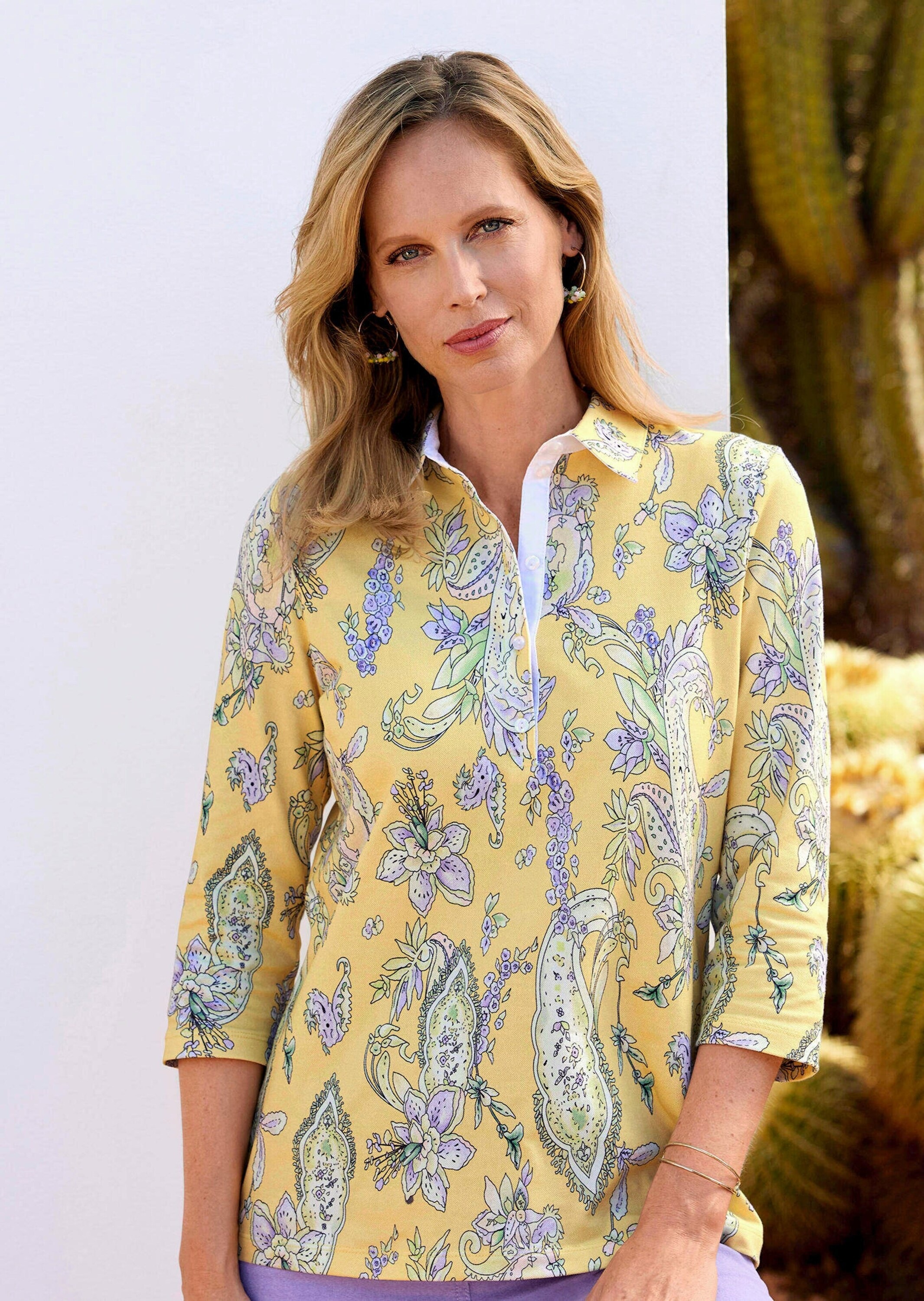 GOLDNER Kurzarmshirt »Kurzgröße Poloshirt« Knopfleiste