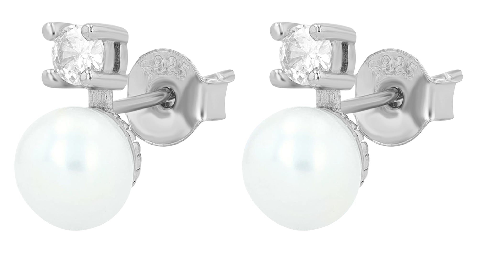 Adelia´s Paar Ohrstecker »Damen Ohrringe ¿ Ohrstecker aus 925 Silber mit Süßwasserperle«