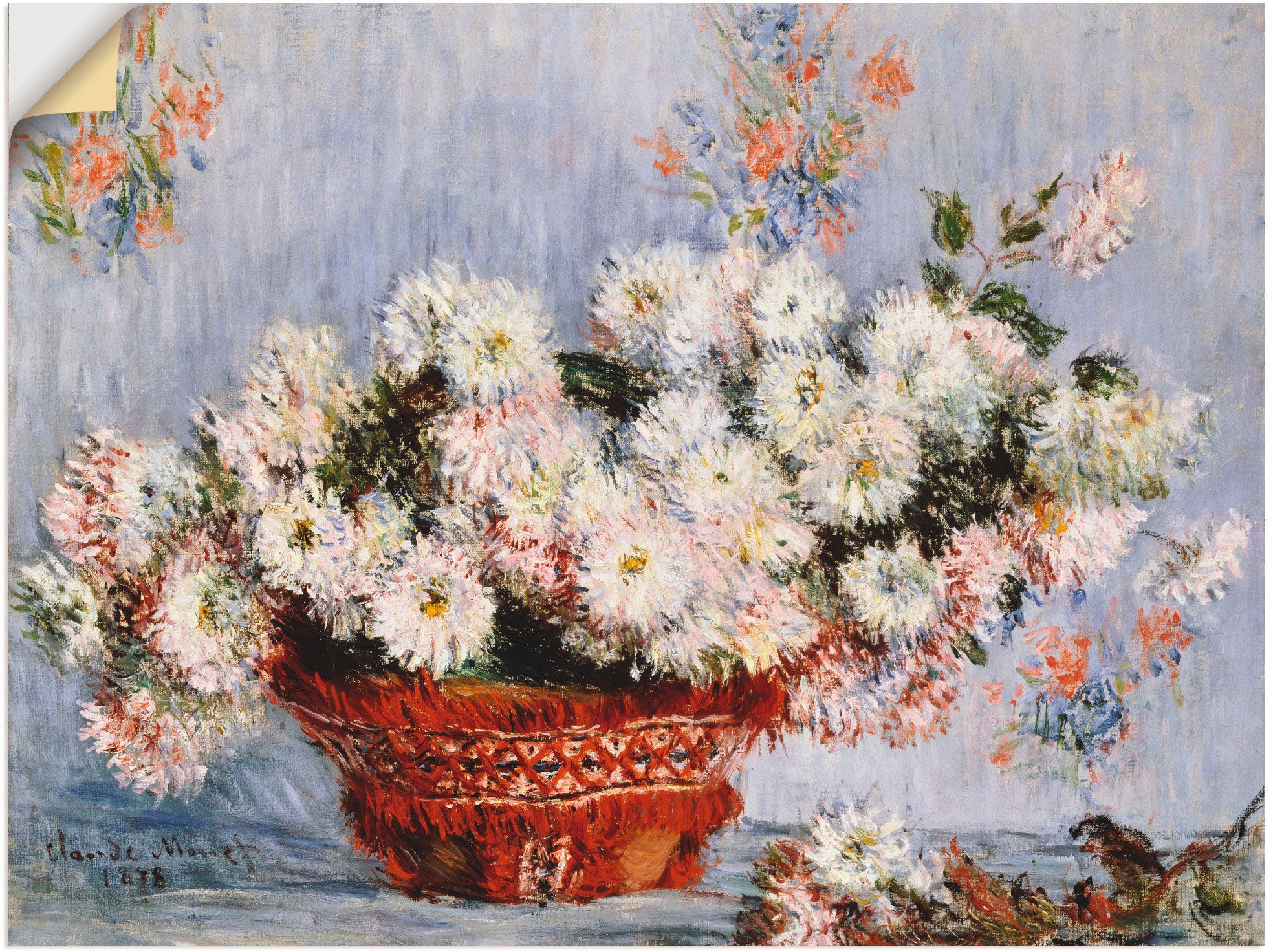 Artland Wandbild »Chrysanthemen. 1878«, Arrangements, (1 St.), als  Leinwandbild, Wandaufkleber oder Poster in versch. Größen bei OTTO | Poster
