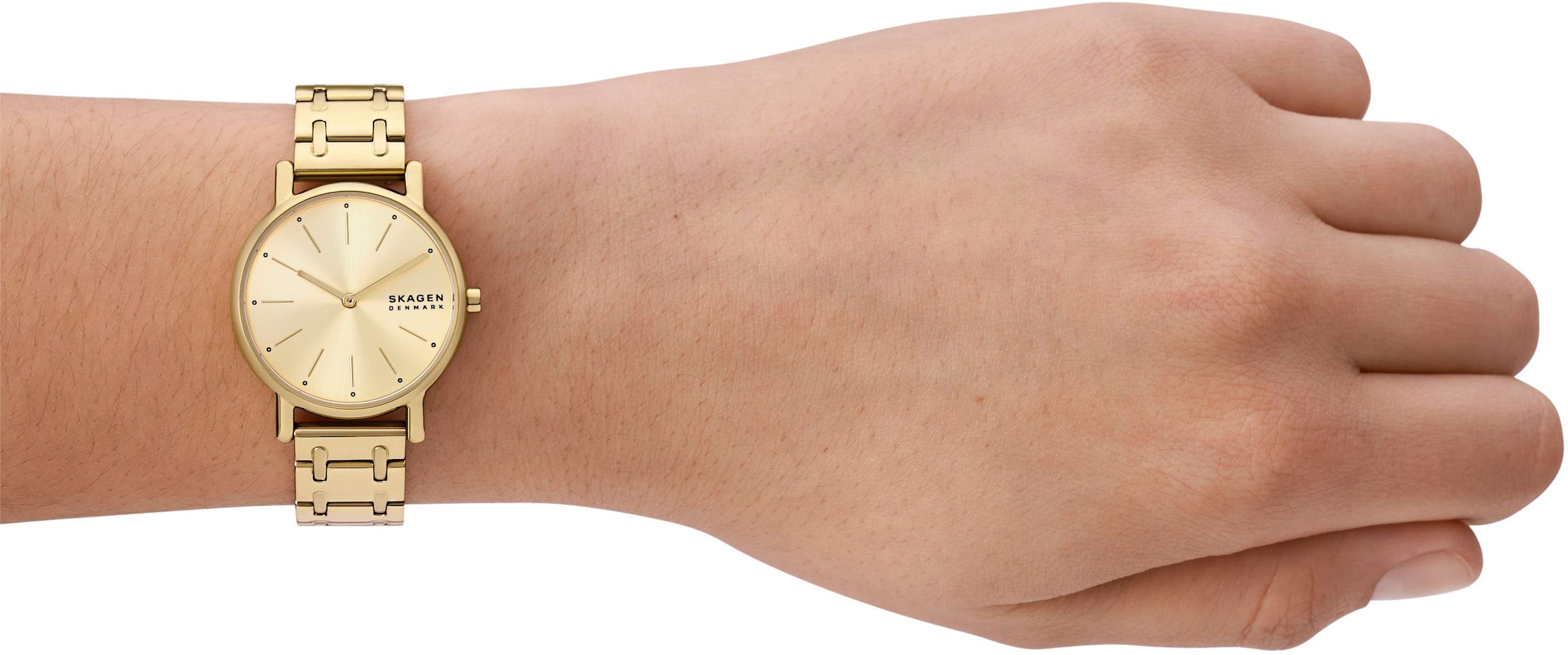 Skagen Quarzuhr »SIGNATUR LILLE«, Armbanduhr, Damenuhr, analog, Edelstahlarmband