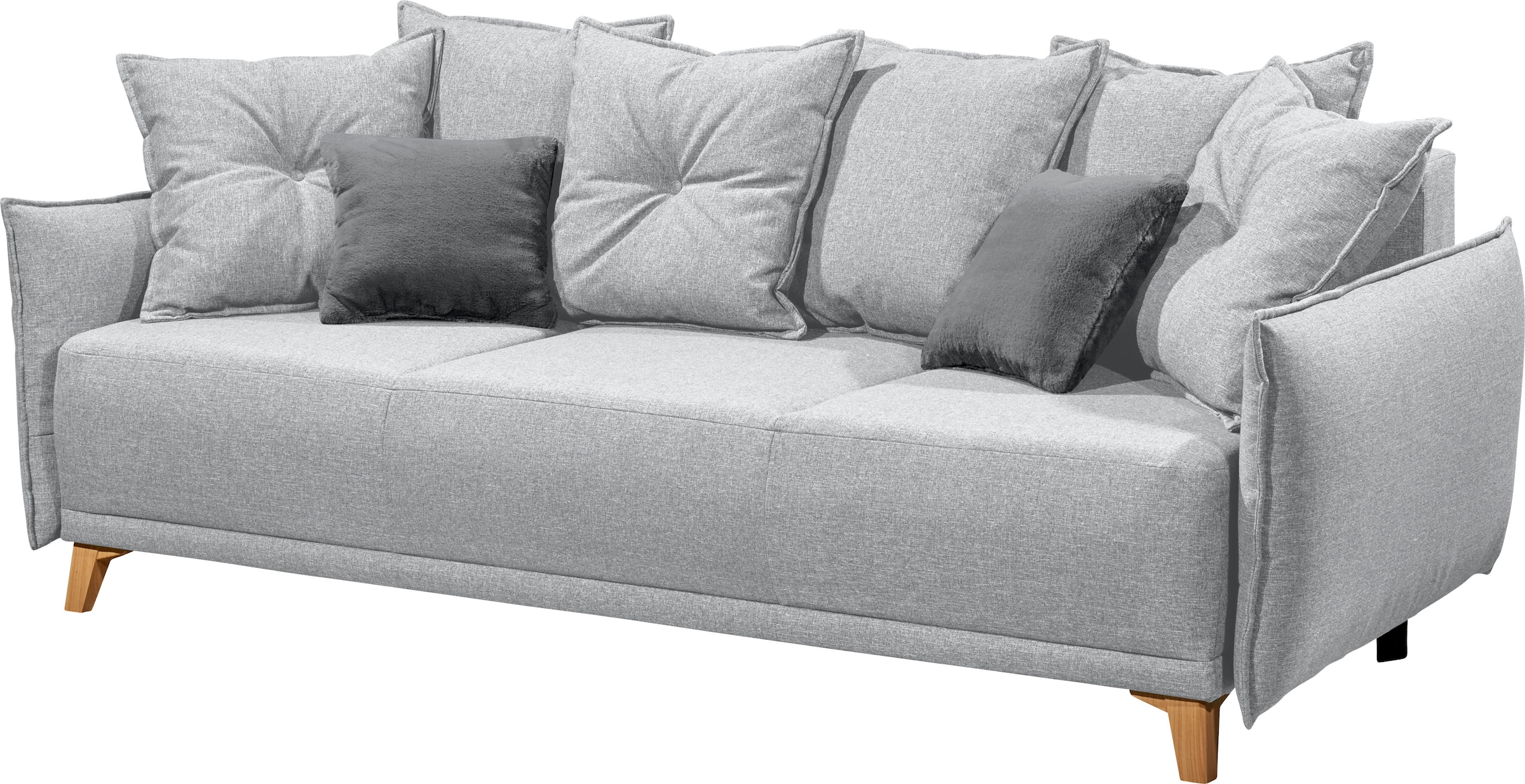 ED EXCITING DESIGN Schlafsofa »Pamplona«, mit Bettkasten & Zierkissen