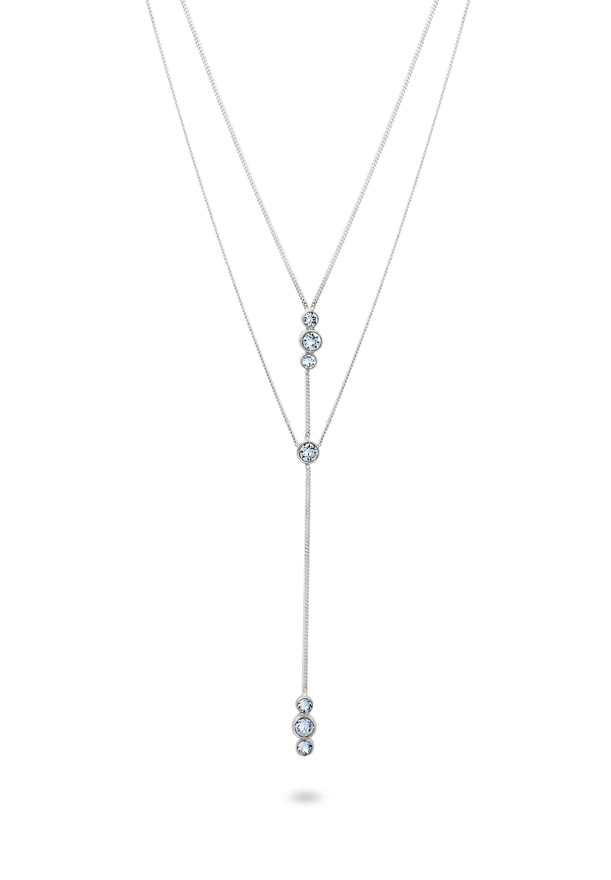Elli Silberkette »Halskette Y-Kette Layer 925 Silber, mit Kristallen von Swarovski®«