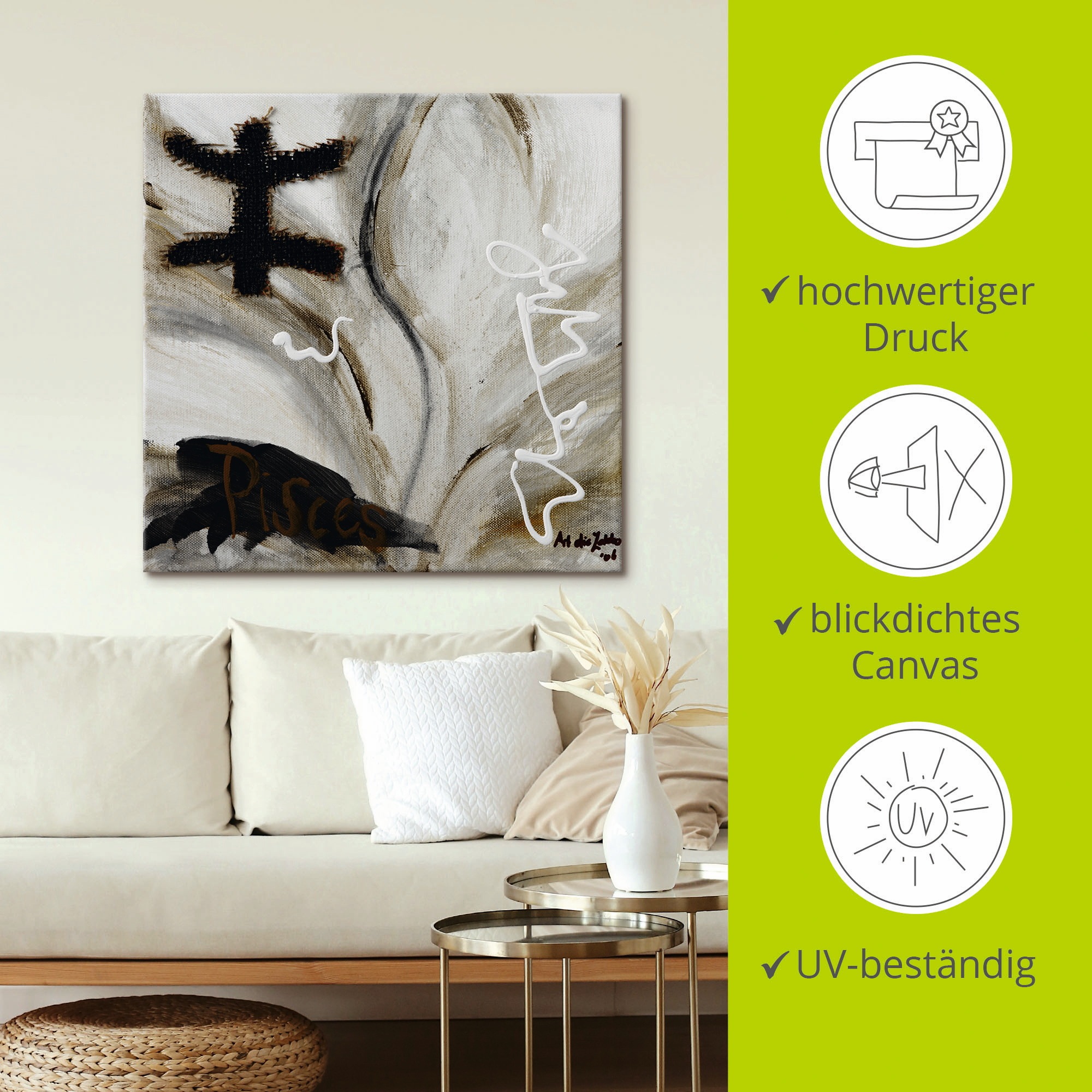 Artland Wandbild »Fische«, Sternzeichen, (1 St.), als Leinwandbild in verschied. Größen