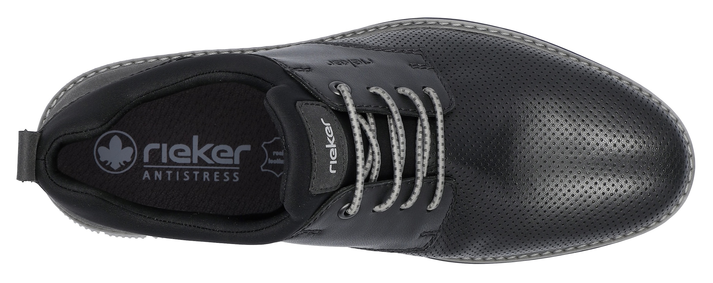 Rieker Slip-On Sneaker, Business Schuh, Slipper, Festtagsschuh mit elastischen Schnürsenkeln