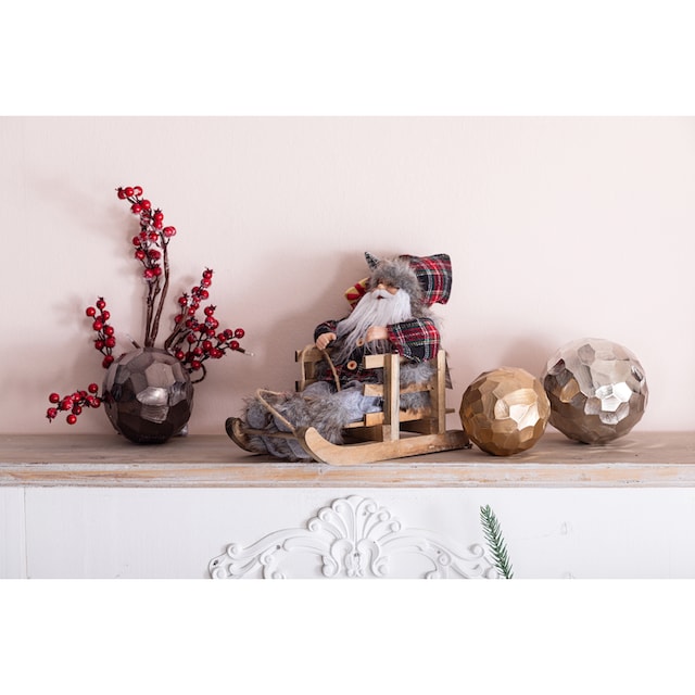Myflair Möbel & Accessoires Weihnachtsmann »Weihnachtsdeko«, (1 St.), auf  einem Schlitten, Höhe ca. 24 cm im OTTO Online Shop