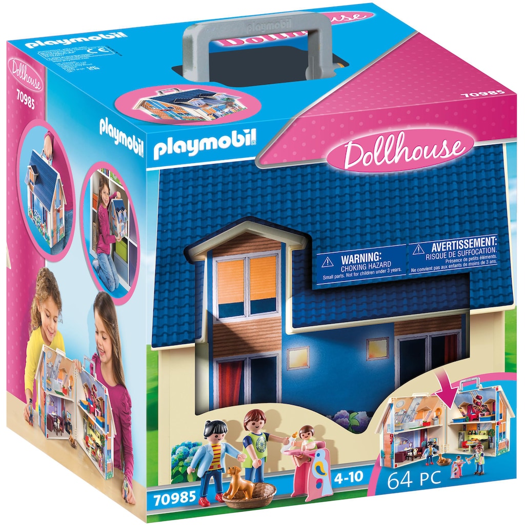 Playmobil® Konstruktions-Spielset »Mitnehm-Puppenhaus (70985), Dollhouse«, (64 St.)