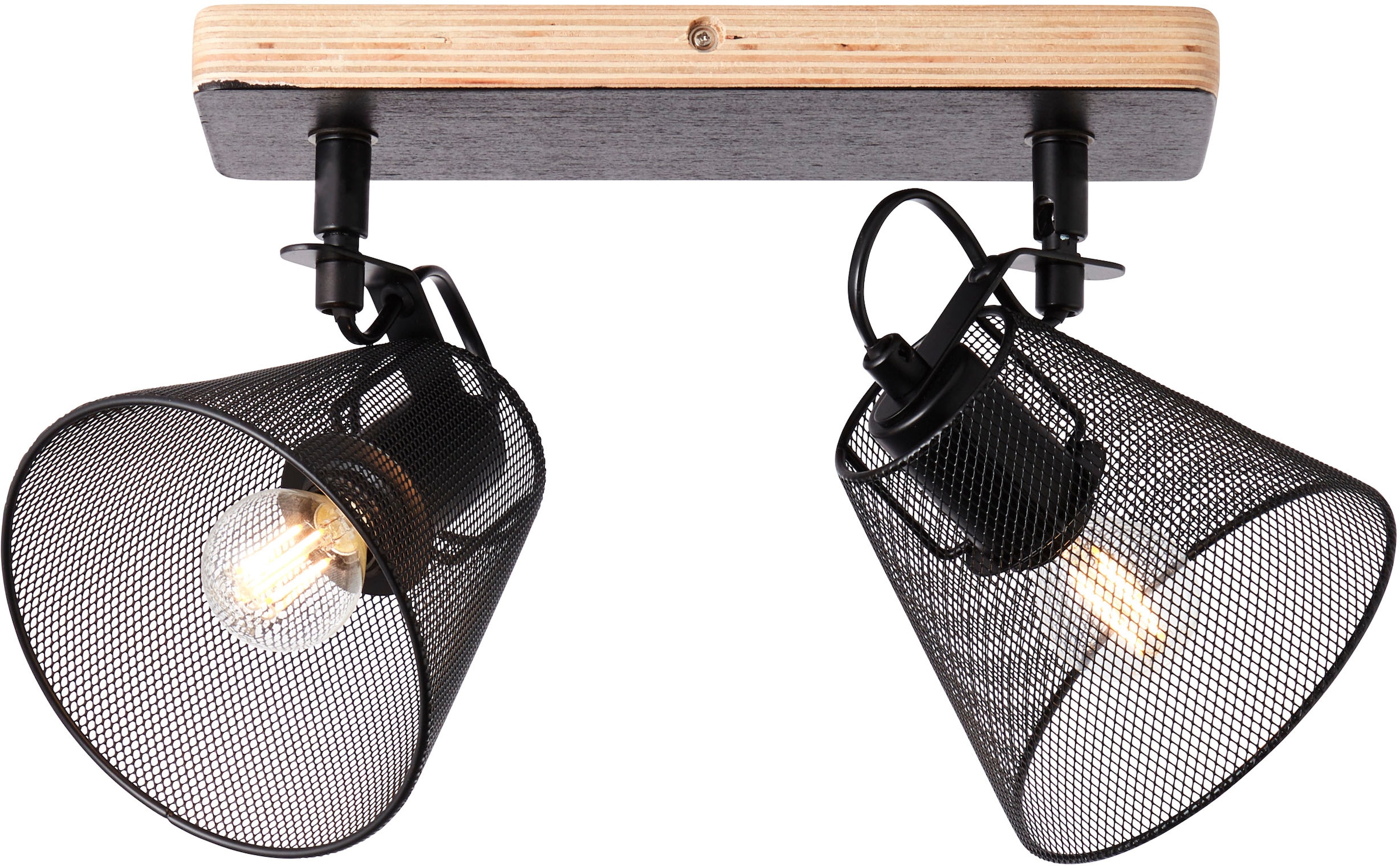 Brilliant Deckenstrahler »Whole« E14 1 Stk. 2flg schwarz/holzfarbend