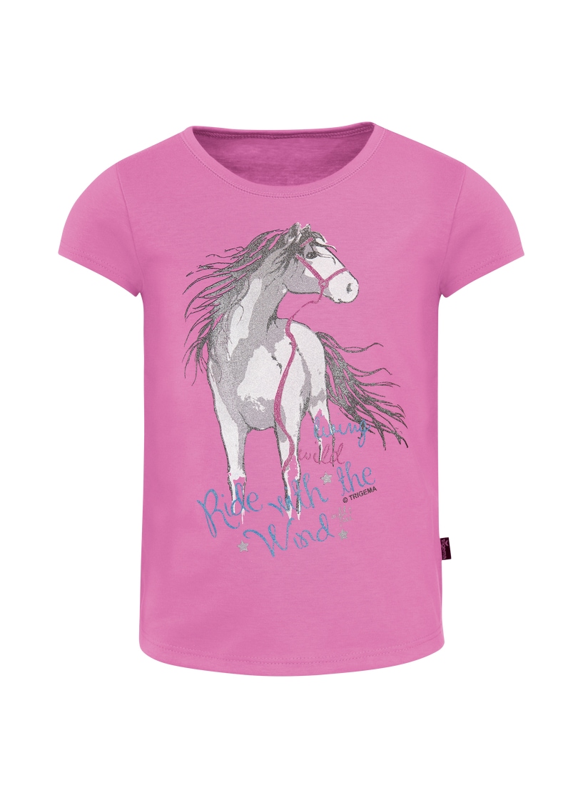 Trigema T-Shirt »TRIGEMA T-Shirt mit Pferd«, (1 tlg.)