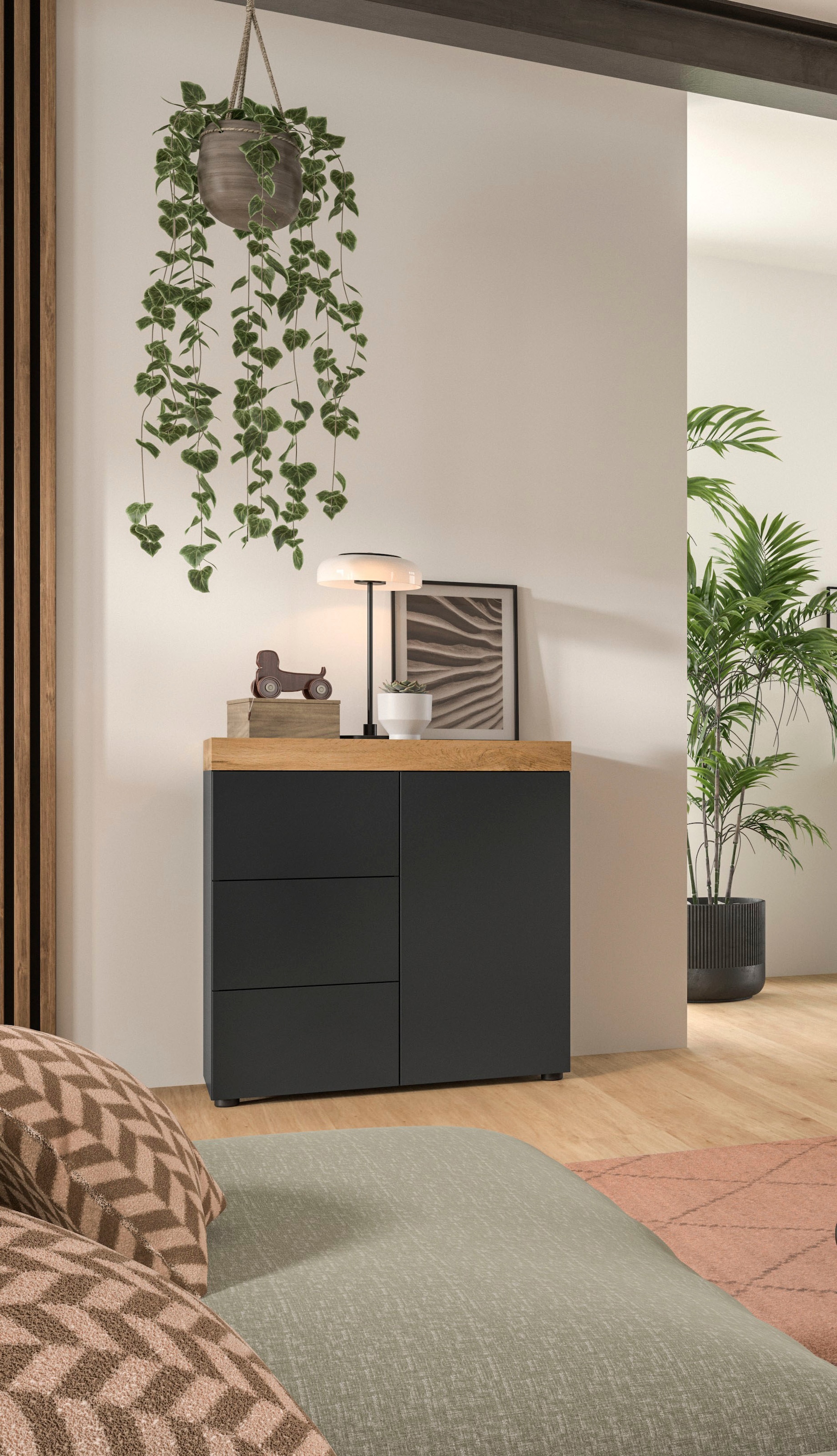 OTTO home Kommode »MAMBO, TOPSELLER!, Breite 77 cm, 1 Tür, 1 Einlegeboden, 3 Schubkästen« 1 Stk. tlg. Kommode, Anrichte, Wohnzimmer, Schlafzimmer