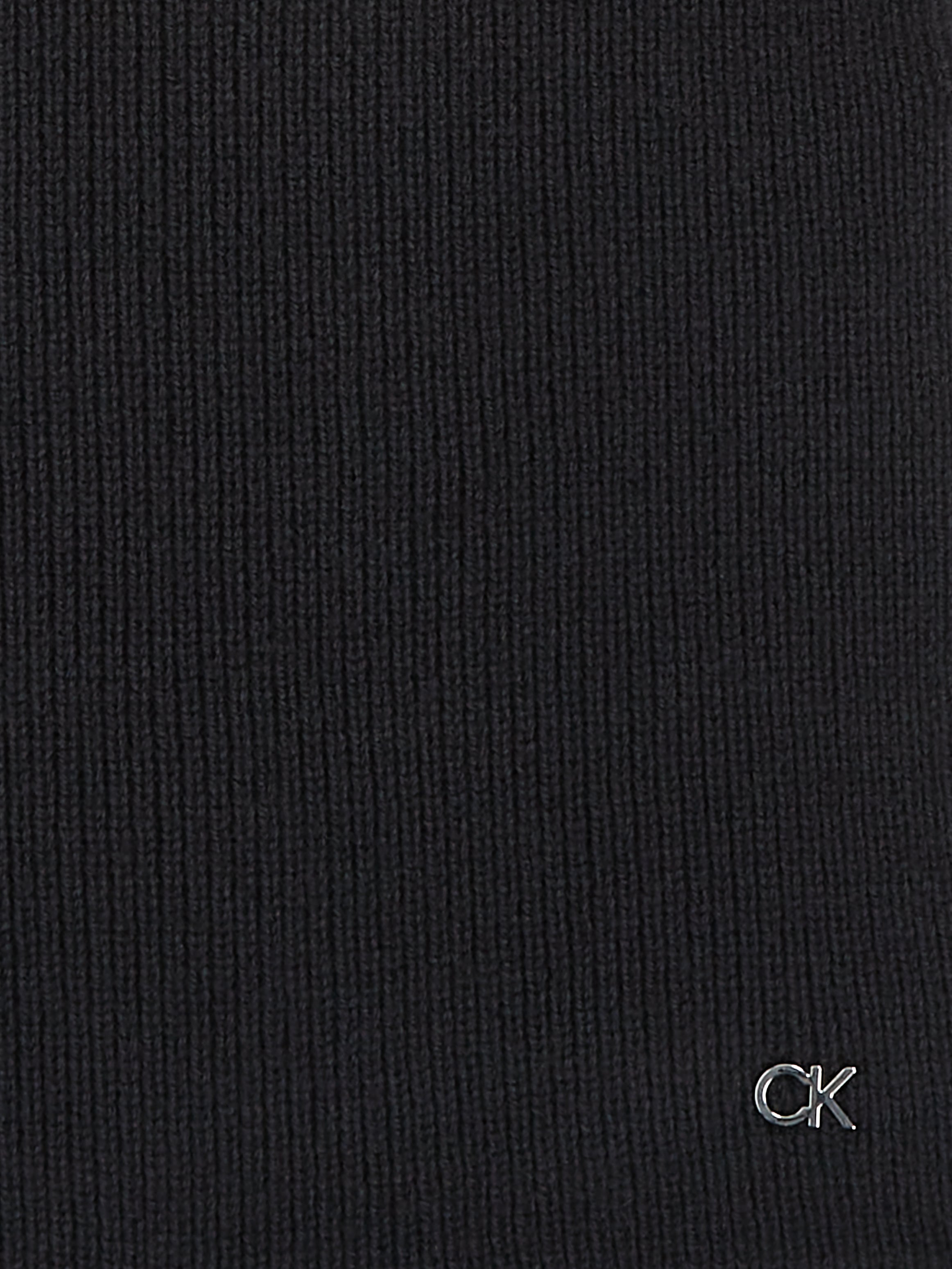 Calvin Klein Schal »CK METAL CHUNKY RIB HW SCARF«, mit Logozeichen