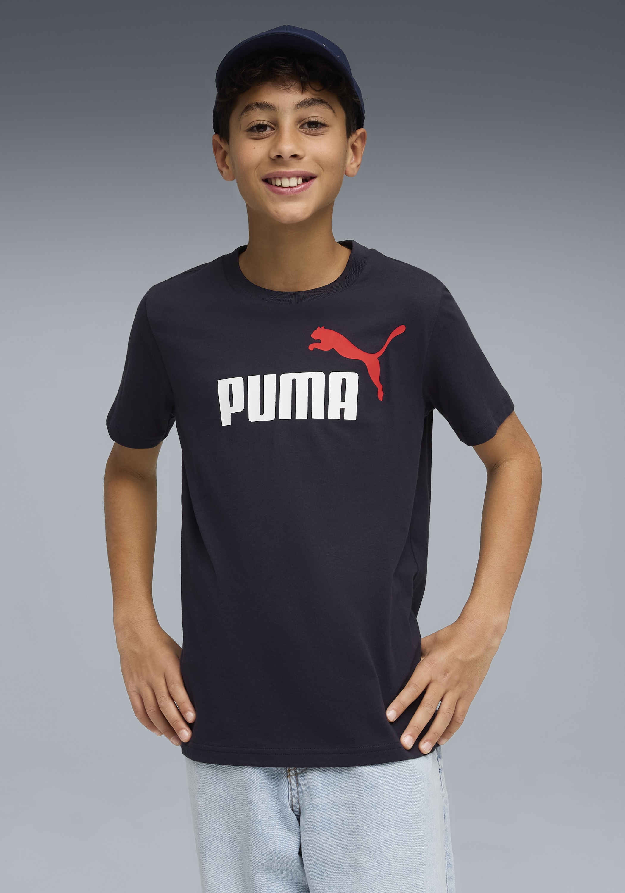 PUMA T-Shirt »ESS 2 COLOR NO.1 LOGO TEE B« normaler Schnitt, Kurzarm, für sportliche Aktivitäten