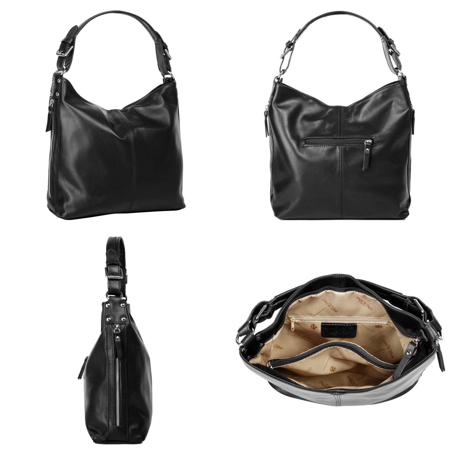 Samantha Look Henkeltasche, echt Leder, Made in Italy