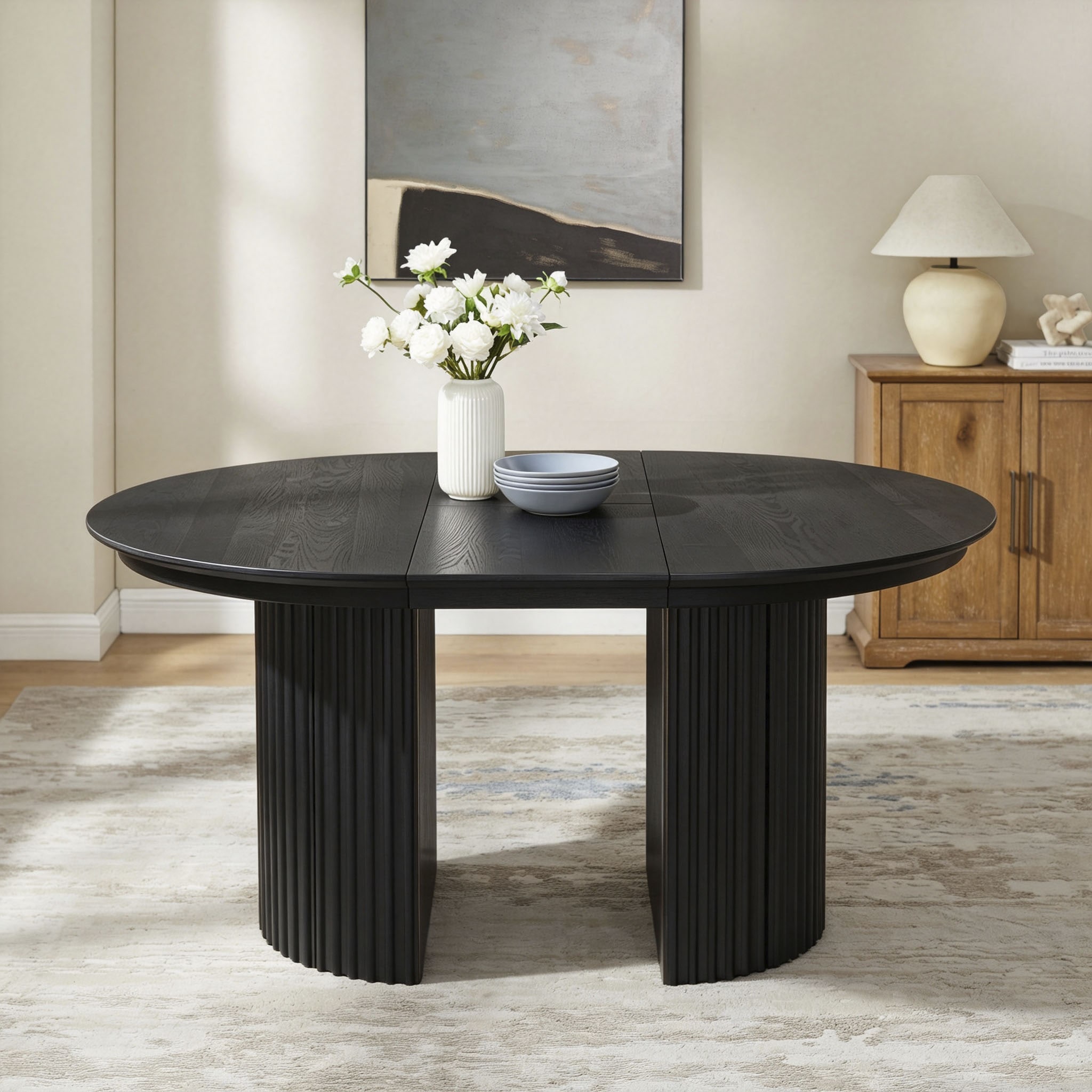 OTTO home Esstisch »Clozie« Design-Esstisch in Schwarz mit cleverem Stauraum & Ausziehfunktion