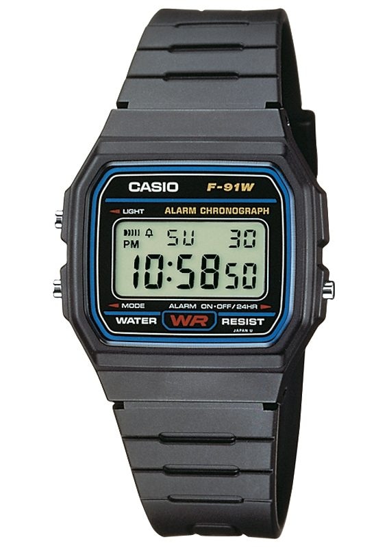 Casio Collection Chronograph »F-91W-1YEG«, Quarzuhr, Armbanduhr, Herren, Damen, digital, Stoppfunktion