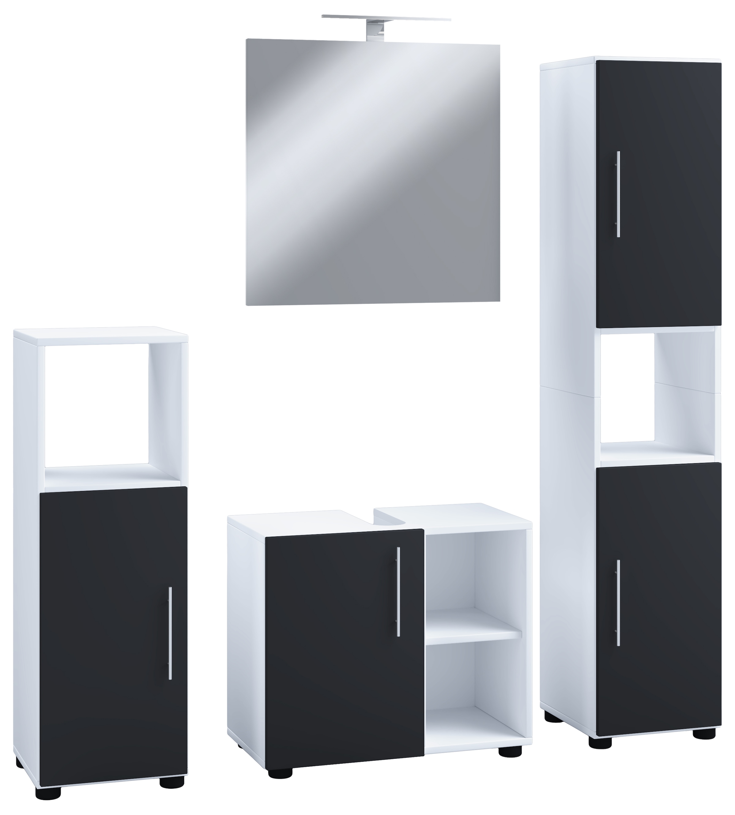 VCM Badmöbel-Set »4-tlg. Badmöbel Set Komplett Badschrank Flandu Ill« 4 Stk. tlg.