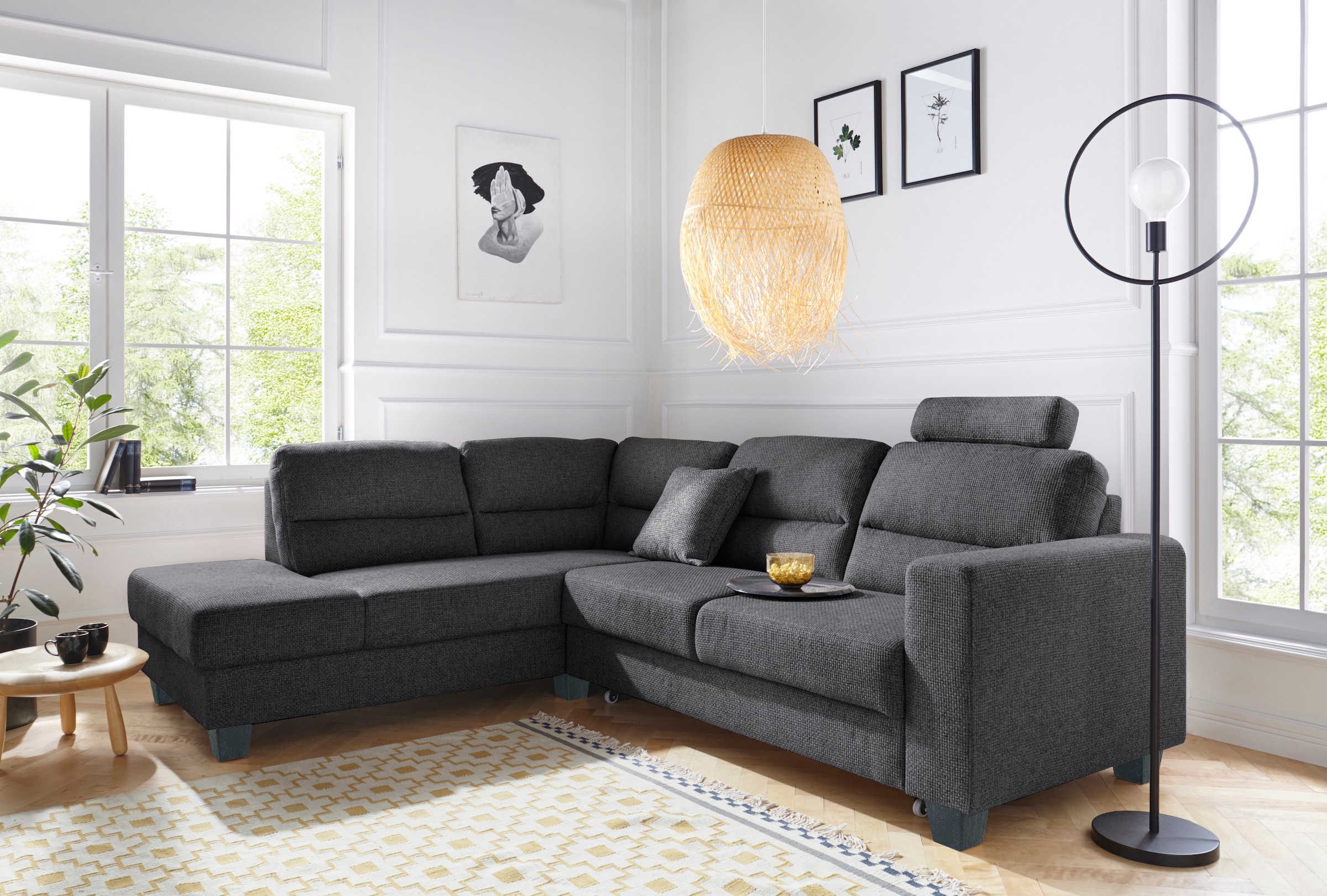 TRENDMANUFAKTUR Ecksofa »Chamber, L-Form«, inklusive einer Kopfstütze, wahlweise mit Schlaffunktion